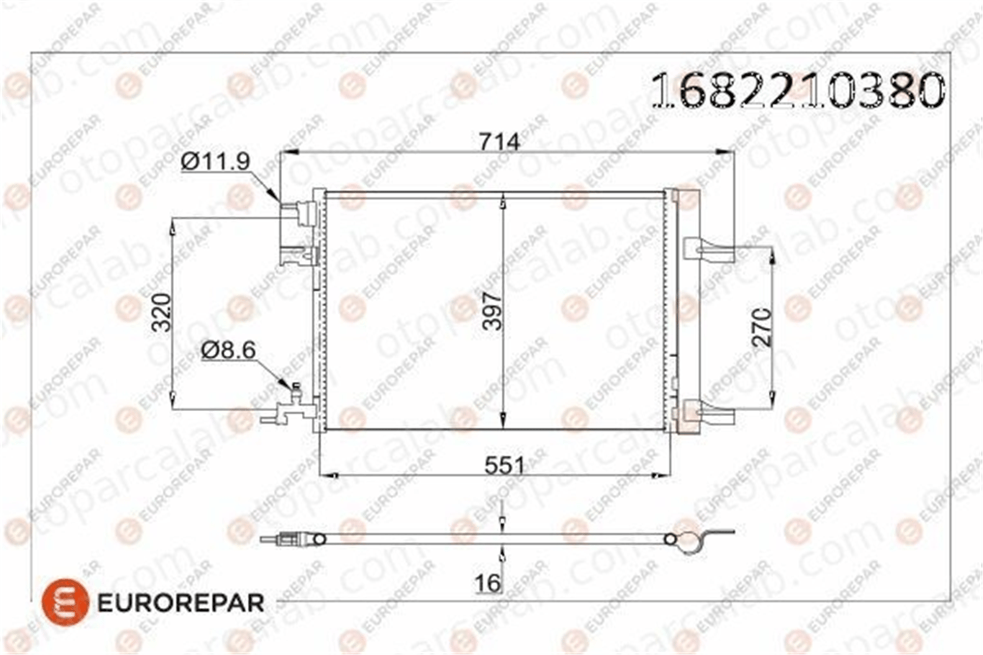 EUROREPAR 1682210380 Klima Radyatörü OPEL ASTRA J ASTRA J Sedan 1682210380 13267648