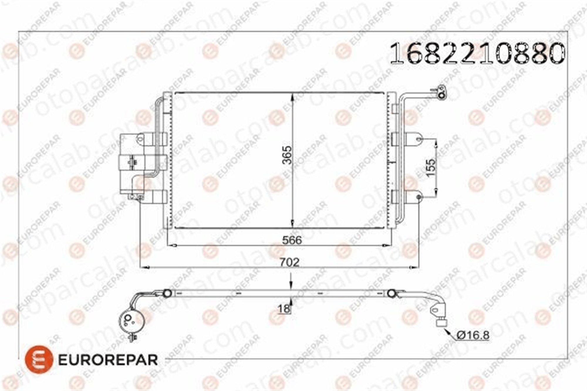 EUROREPAR 1682210880 Klima Radyatörü VW GOLF IV GOLF IV Variant 1682210880 1J0820411D