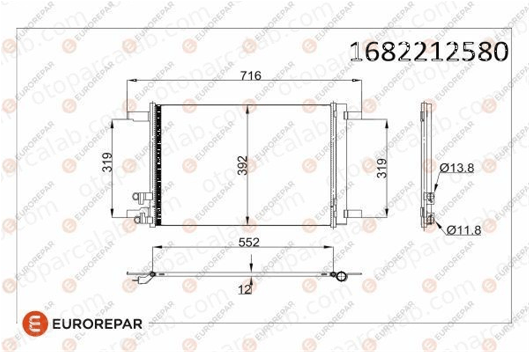 EUROREPAR 1682212580 Klima Radyatörü SKODA SUPERB III SUPERB III Station wagon 1682212580 5Q0816411BC