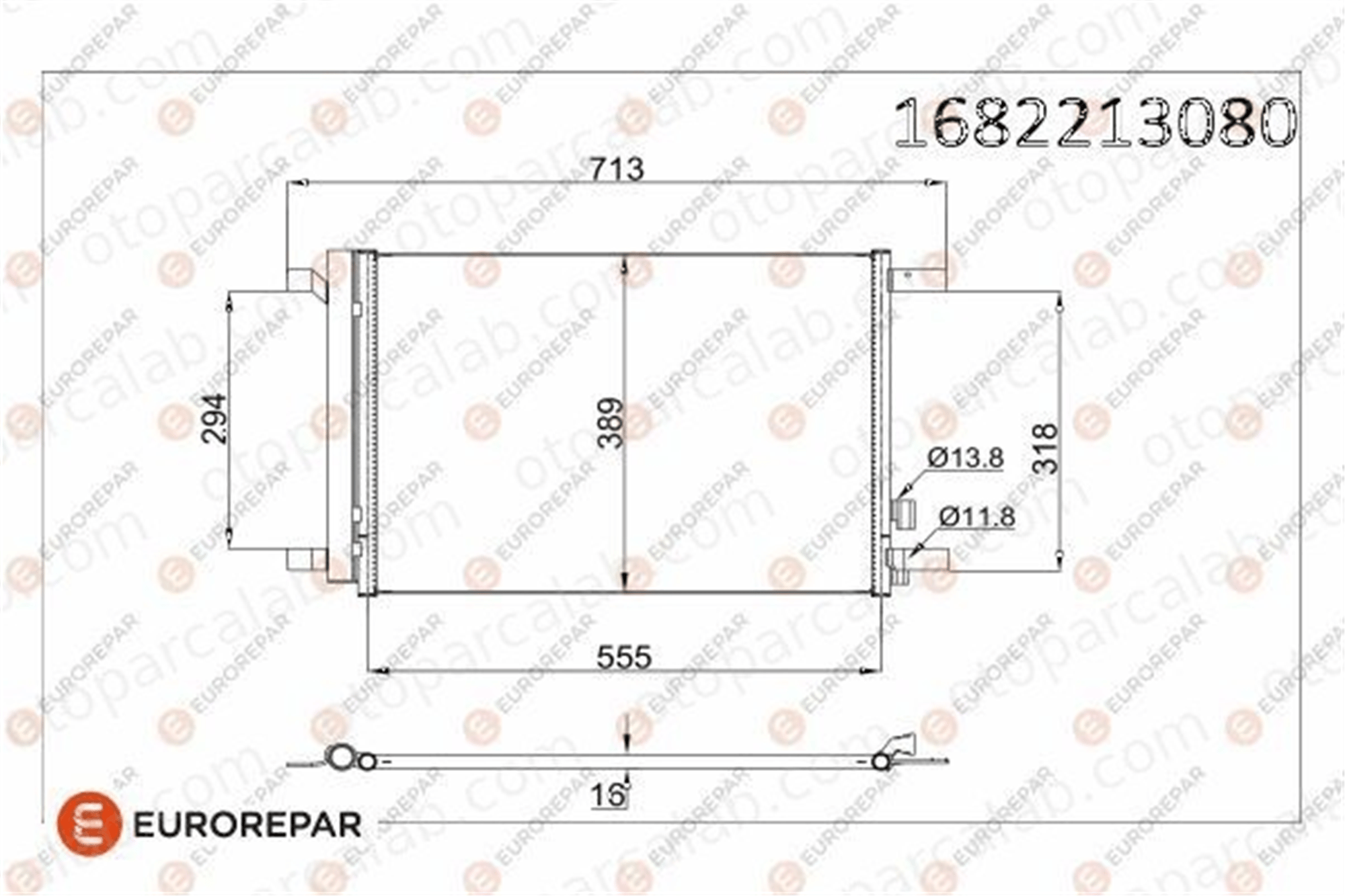 EUROREPAR 1682213080 Klima Radyatörü VW GOLF VII Variant AUDI A3 1682213080 5Q0816411BF