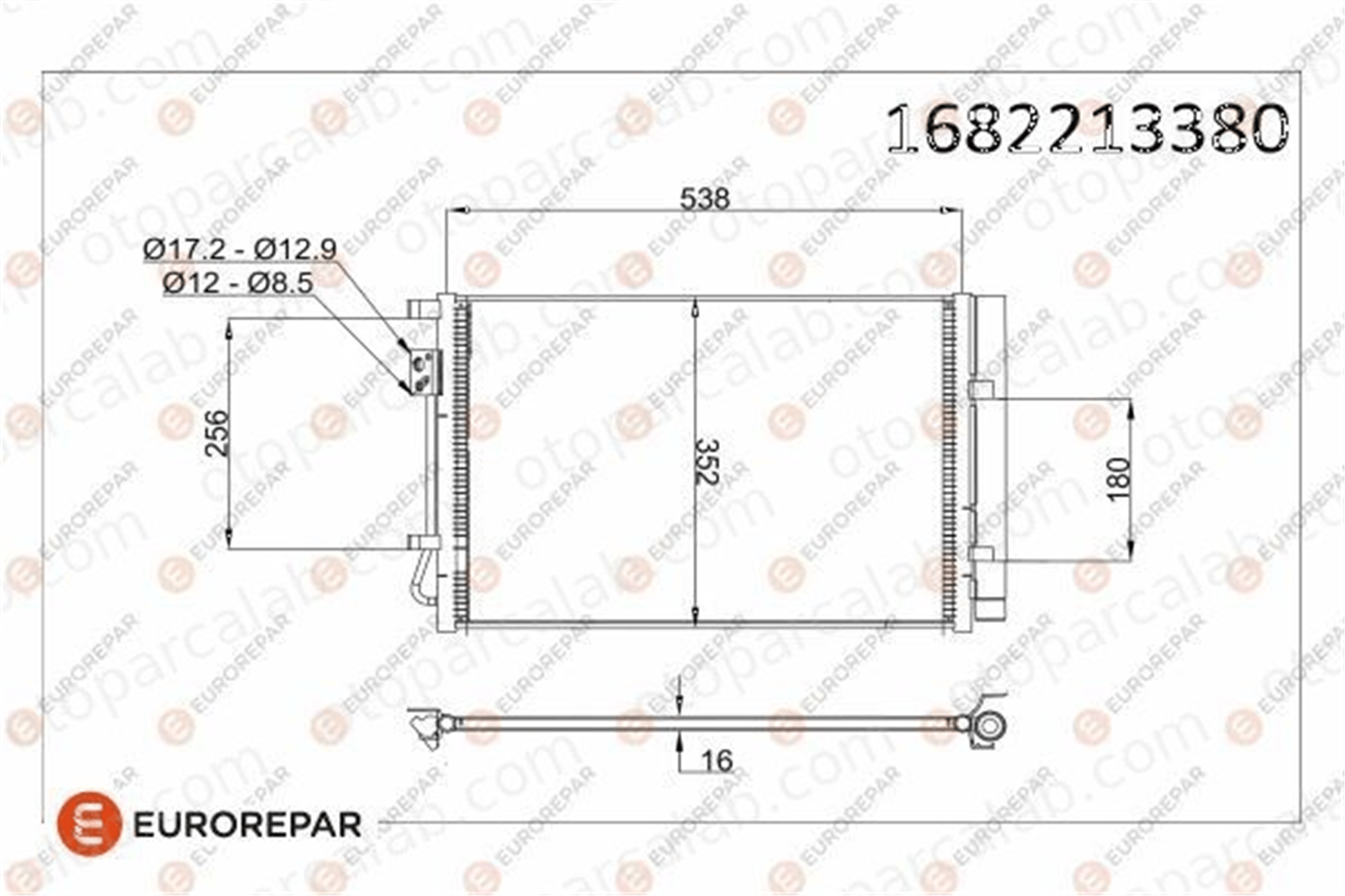 EUROREPAR 1682213380 Klima Radyatörü HYUNDAI i20 II i20 II Coupe 1682213380 97606C8000