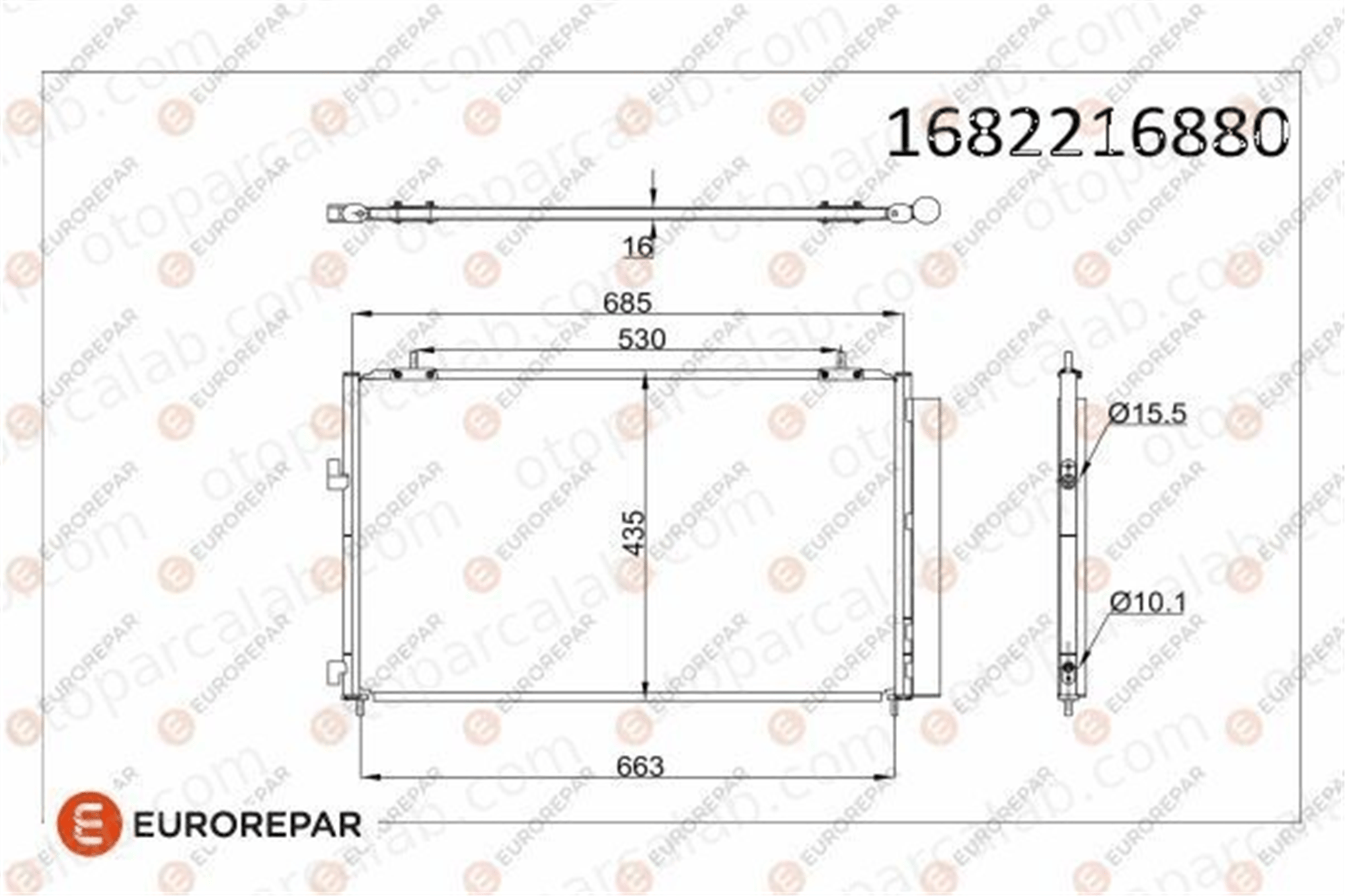 EUROREPAR 1682216880 Klima Radyatörü TOYOTA RAV 4 IV RAV 4 IV VAN 1682216880 884600R030