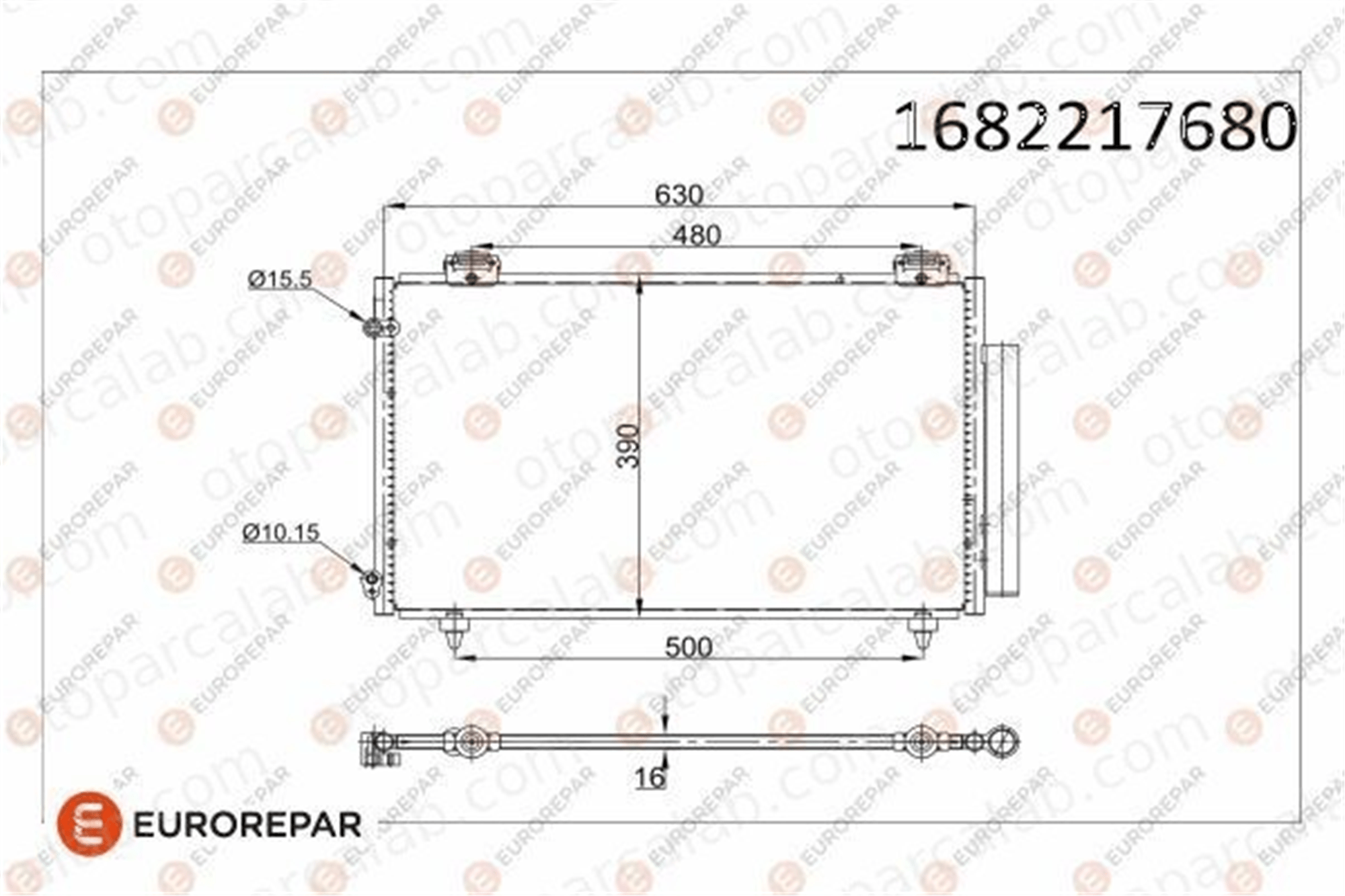 EUROREPAR 1682217680 Klima Radyatörü TOYOTA COROLLA Sedan COROLLA Station wagon 1682217680 8845002250