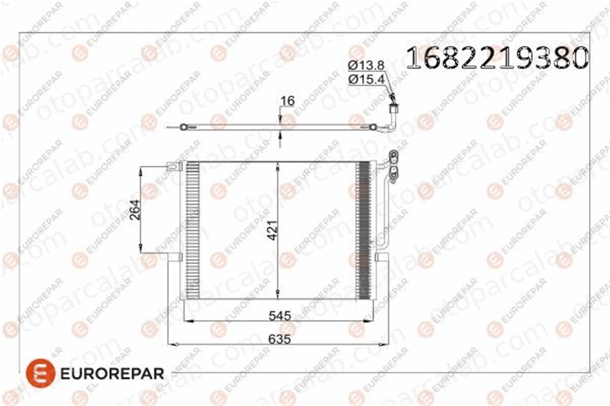 EUROREPAR 1682219380 Klima Radyatörü BMW 3 3 Coupe 1682219380 64538377614