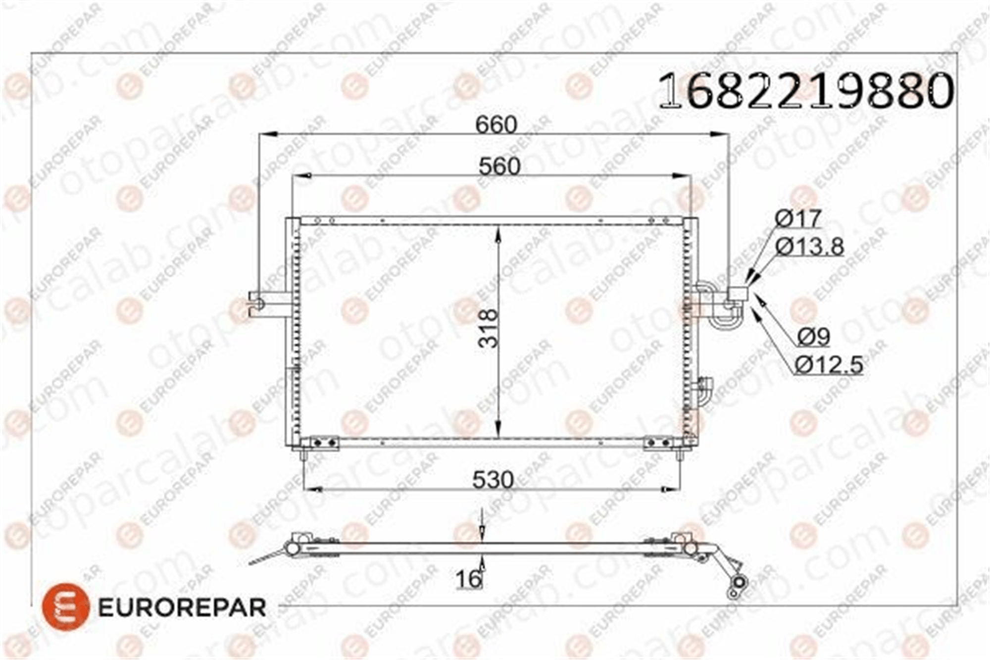 EUROREPAR 1682219880 Klima Radyatörü HYUNDAI ACCENT I ACCENT Sedan 1682219880 9760622000