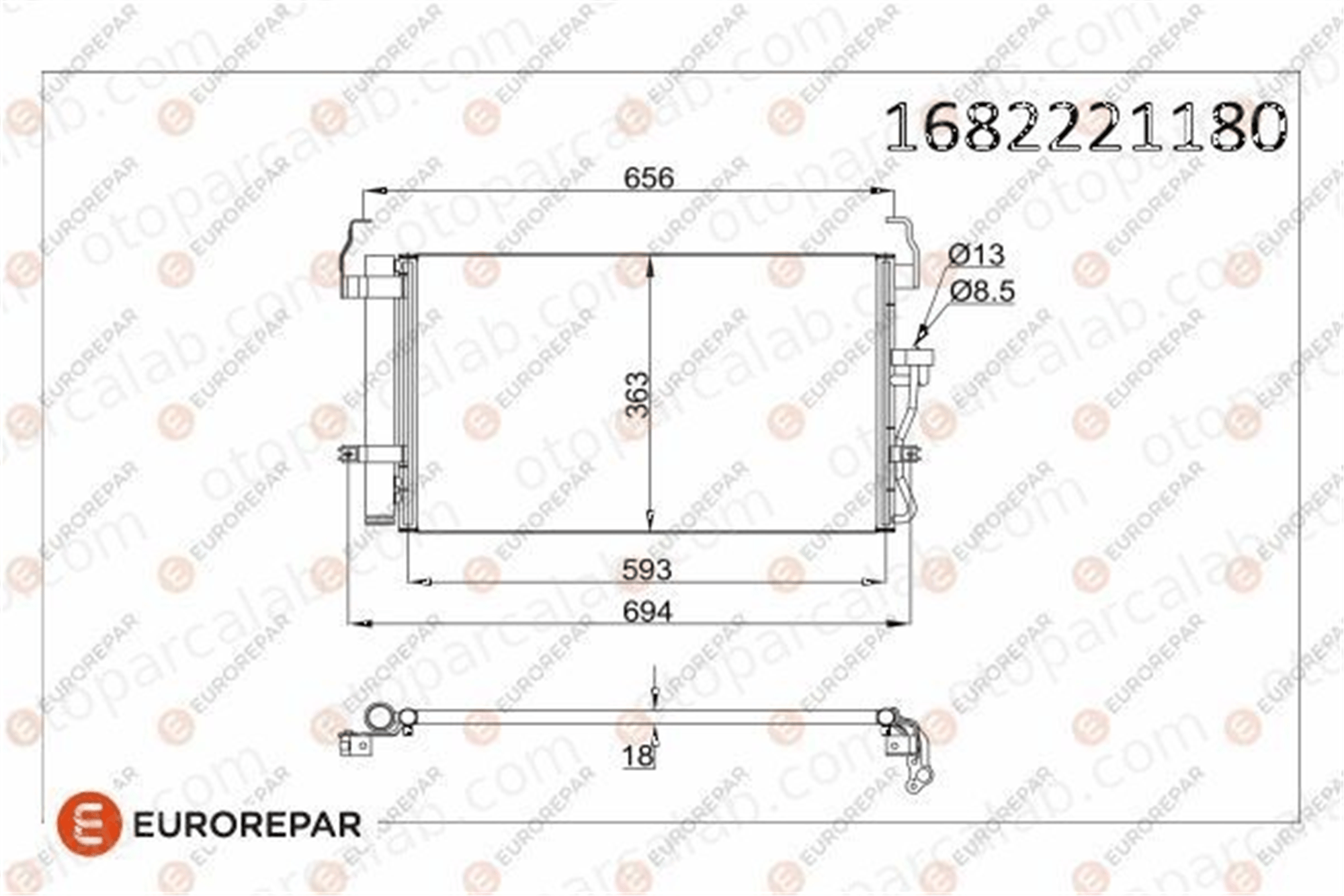 EUROREPAR 1682221180 Klima Radyatörü HYUNDAI ELANTRA III Sedan COUPE II 1682221180 976062D000