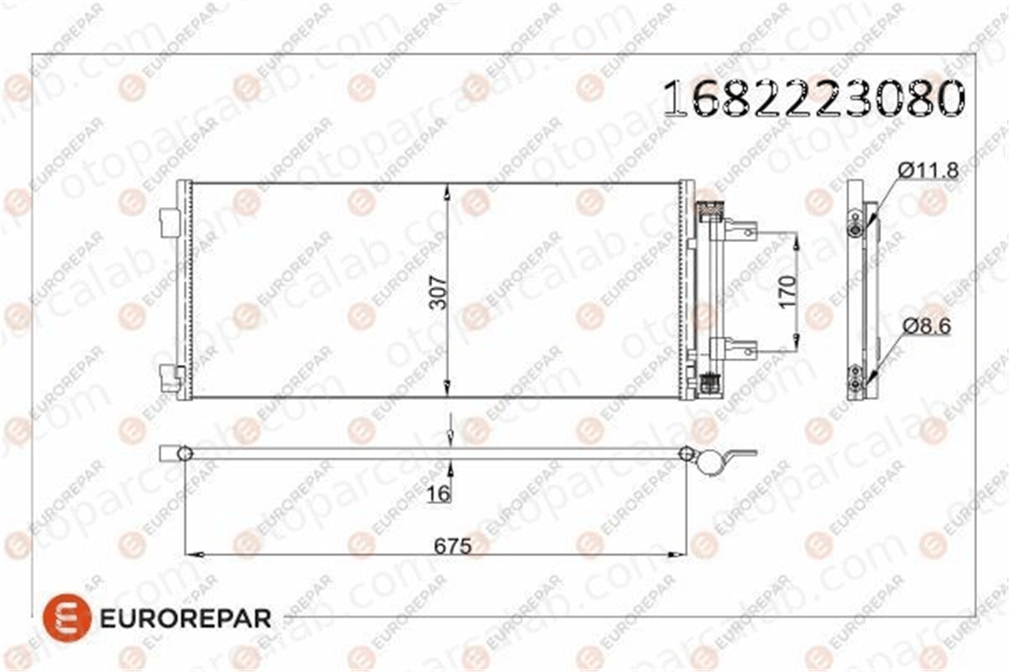 EUROREPAR 1682223080 Klima Radyatörü OPEL ASTRA K ASTRA K Sports Tourer 1682223080 13475956
