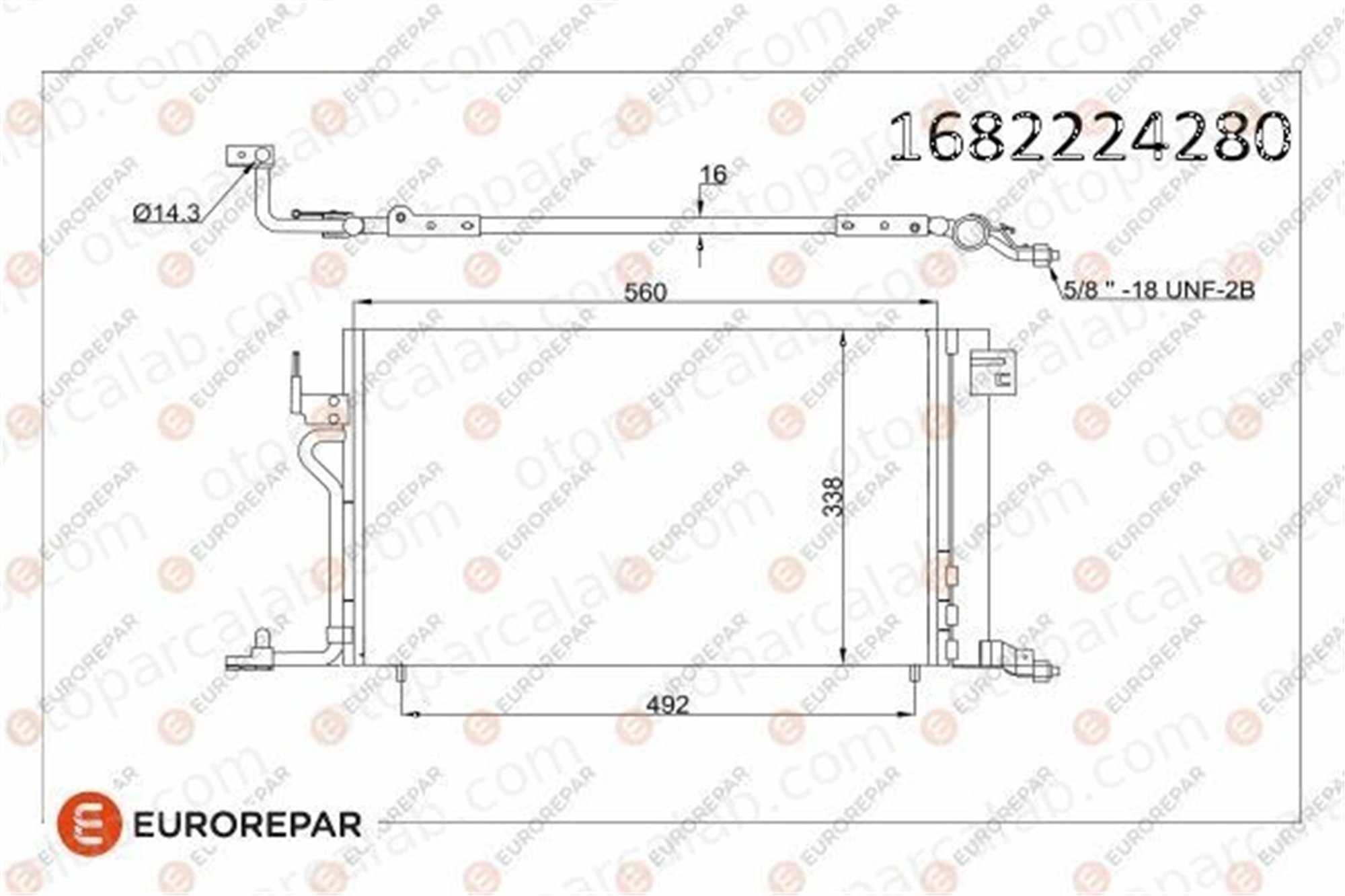 EUROREPAR 1682224280 Klima Radyatörü CITROËN ZX PEUGEOT 306 1682224280 6455AV