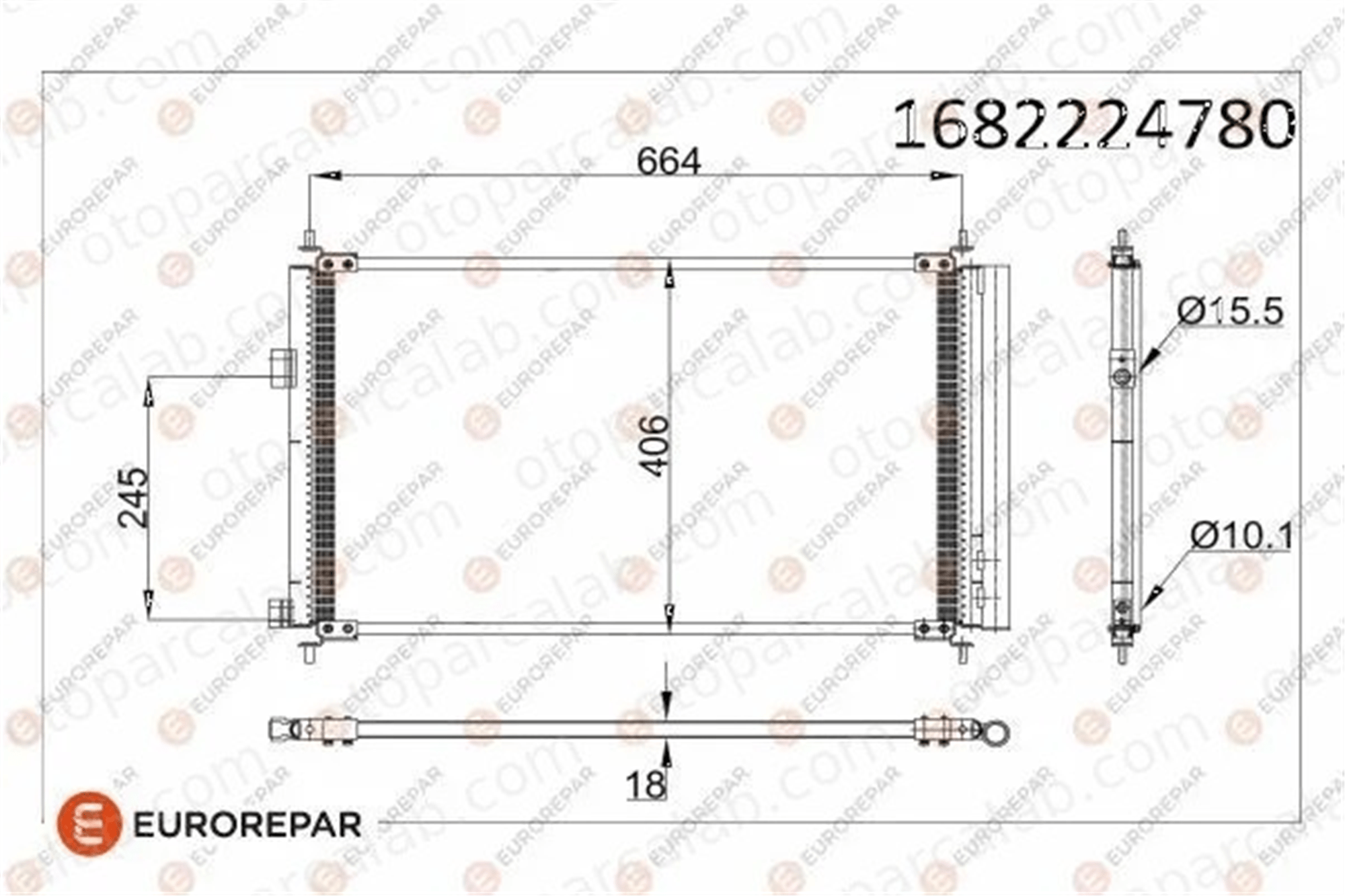 EUROREPAR 1682224780 Klima Radyatörü TOYOTA RAV 4 III PREVIA III 1682224780 8846042100