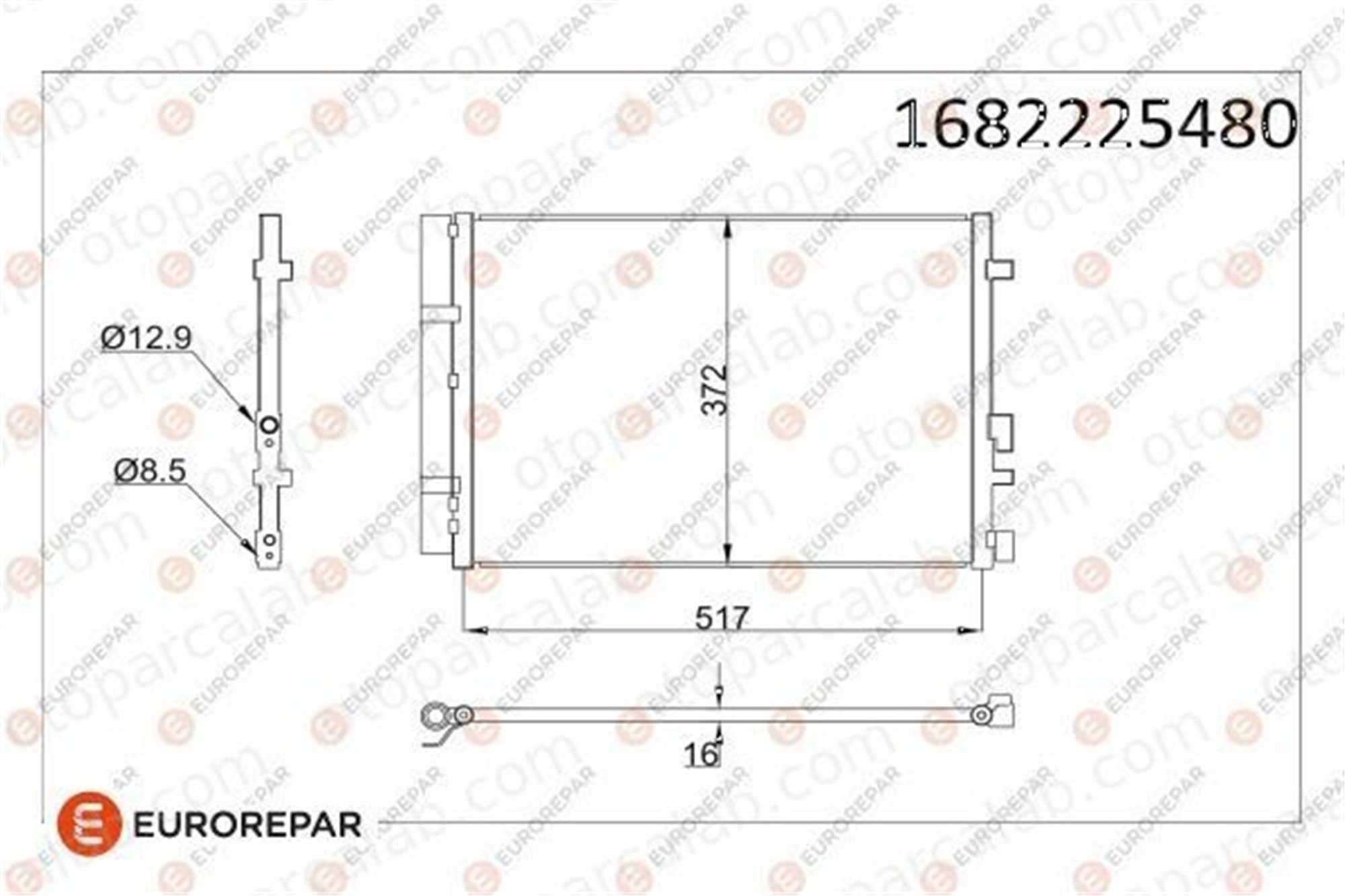 EUROREPAR 1682225480 Klima Radyatörü HYUNDAI i20 II i20 II Coupe 1682225480 97606C8200
