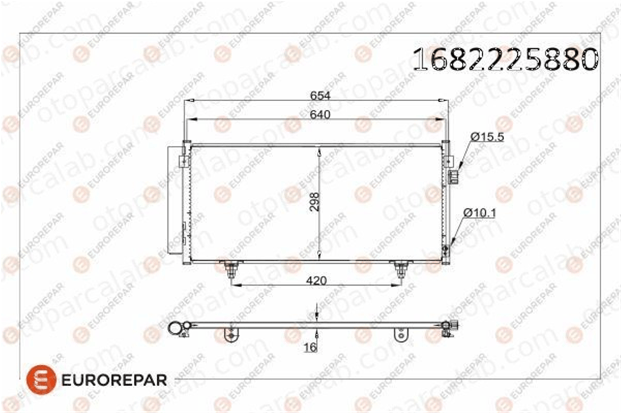 EUROREPAR 1682225880 Klima Radyatörü SUBARU IMPREZA Hatchback FORESTER 1682225880 73210FG000