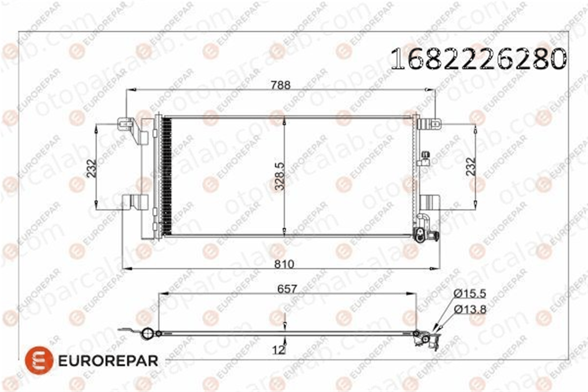 EUROREPAR 1682226280 Klima Radyatörü AUDI A4 B9 A4 B9 Avant 1682226280 8W0816411L