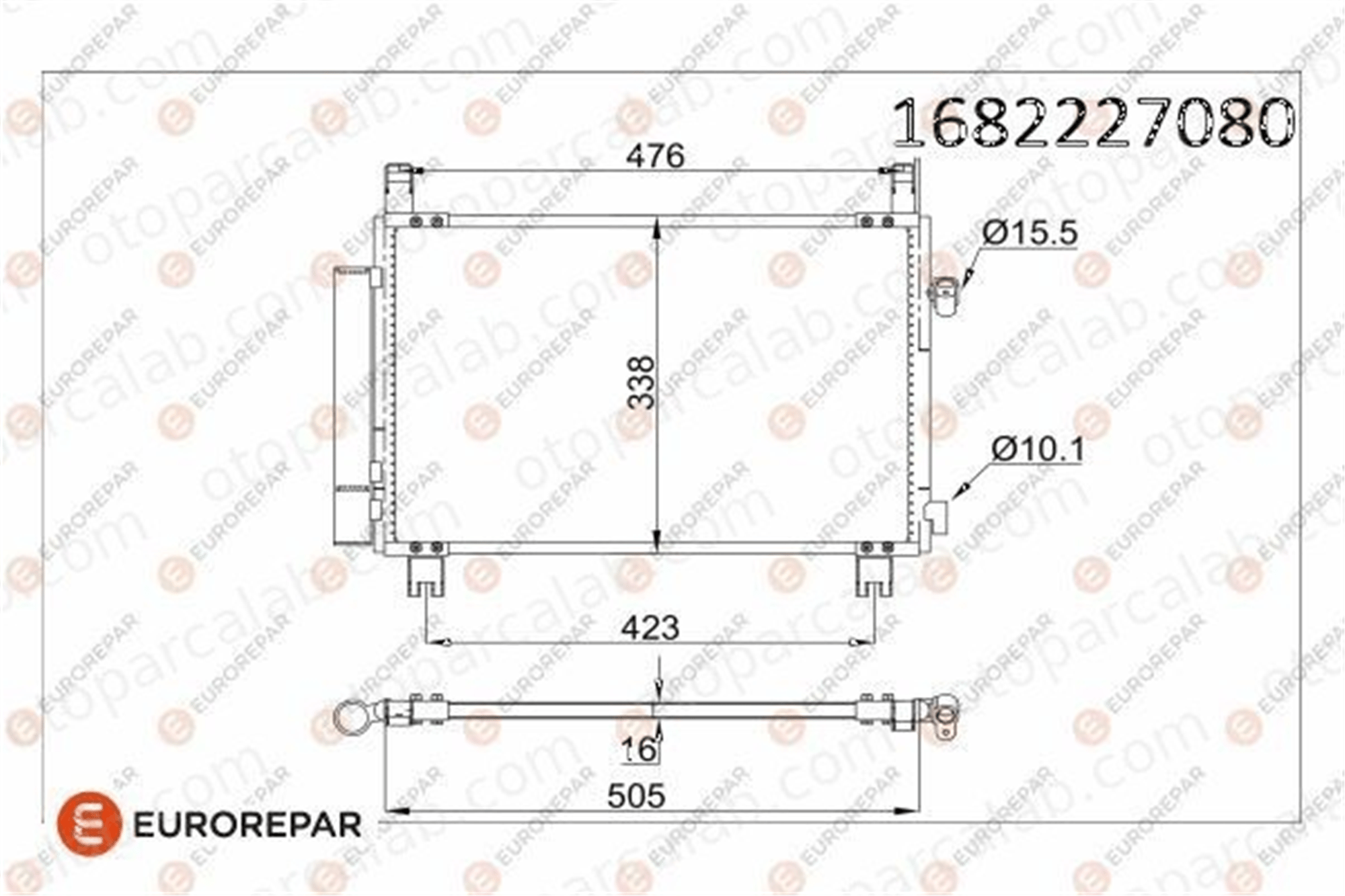 EUROREPAR 1682227080 Klima Radyatörü TOYOTA YARIS 1682227080 884600D060