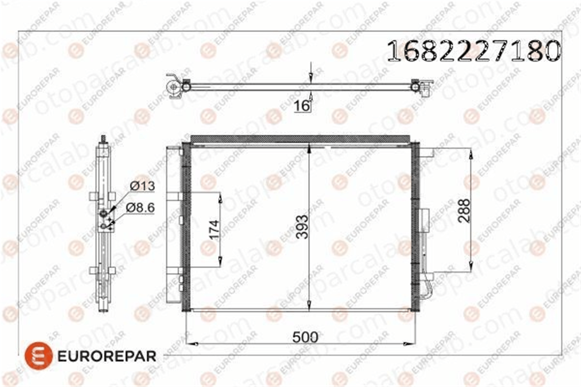 EUROREPAR 1682227180 Klima Radyatörü HYUNDAI i30 i30 Coupe 1682227180 97606A2000