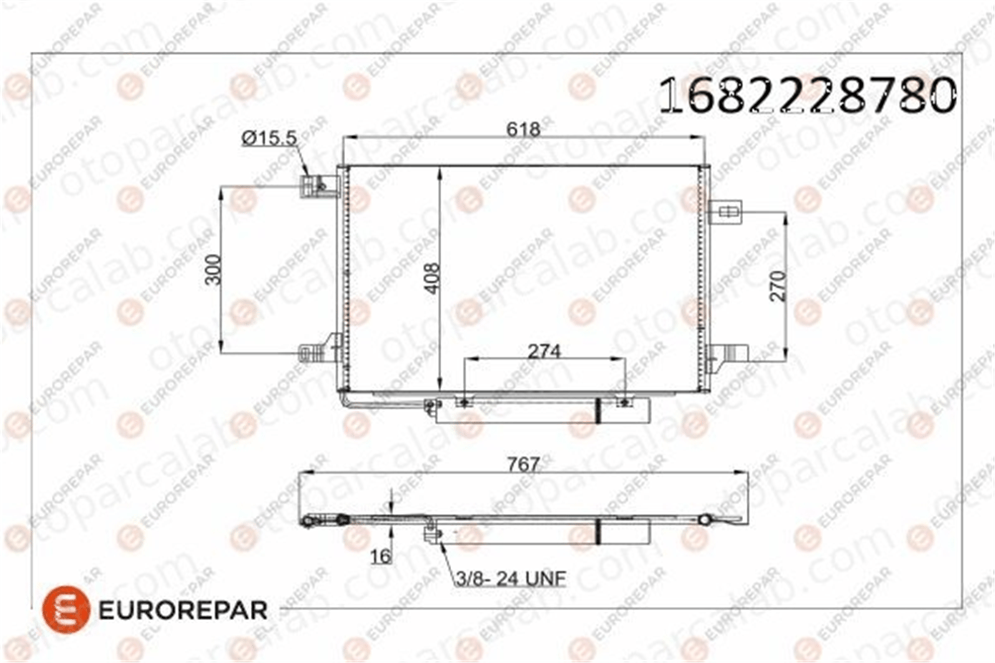 EUROREPAR 1682228780 Klima Radyatörü MERCEDES-BENZ A-SERISI B-SERISI Sports Tourer 1682228780 1695000354