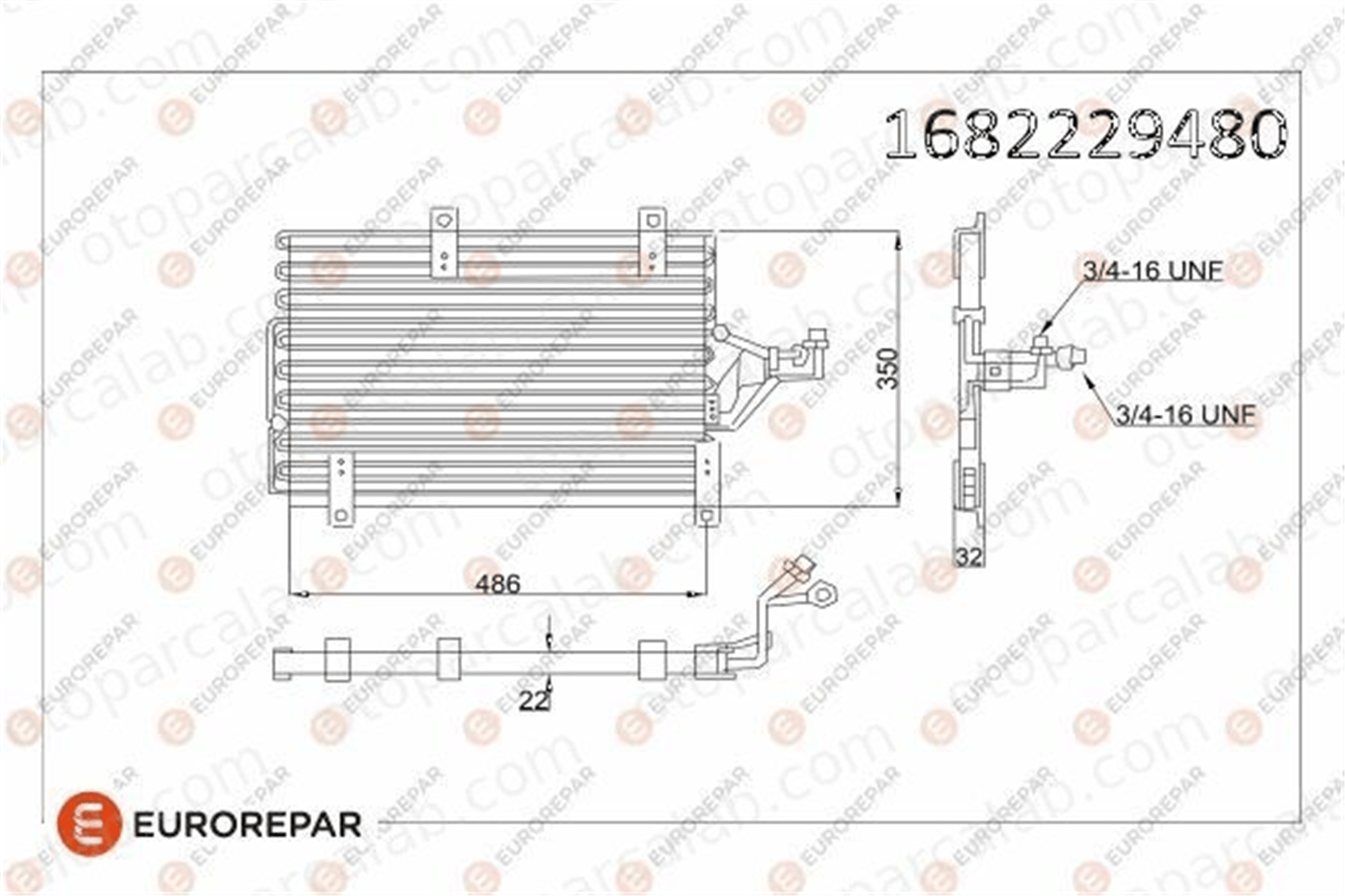 EUROREPAR 1682229480 Klima Radyatörü FIAT TEMPRA S.W. LANCIA DEDRA 1682229480 46531411