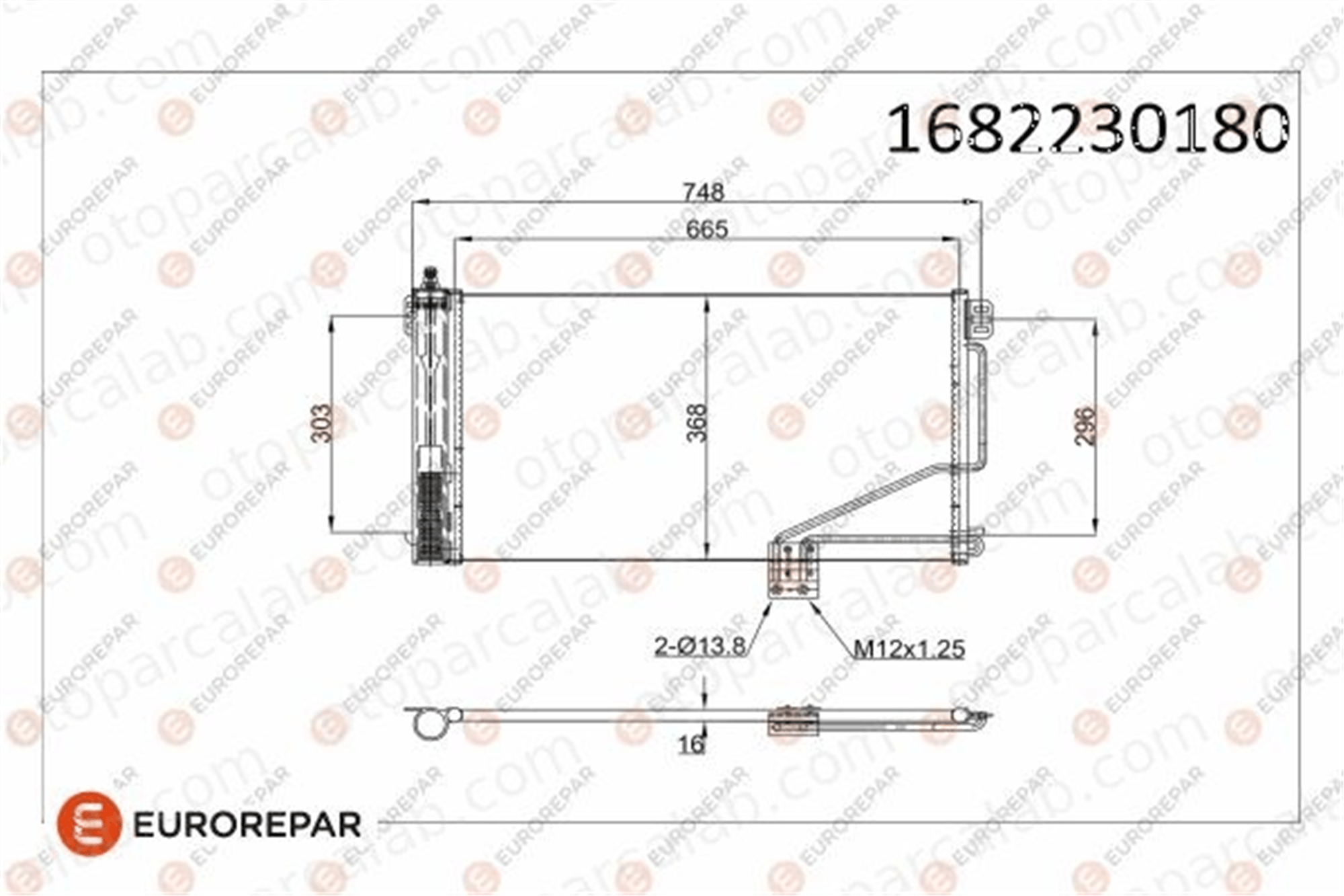 EUROREPAR 1682230180 Klima Radyatörü MERCEDES-BENZ C-SERISI C-SERISI T-Model 1682230180 2035000054