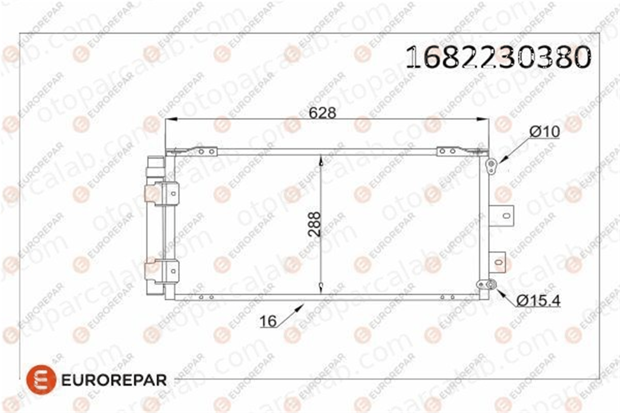 EUROREPAR 1682230380 Klima Radyatörü TOYOTA COROLLA Compact COROLLA Liftback 1682230380 8846002060