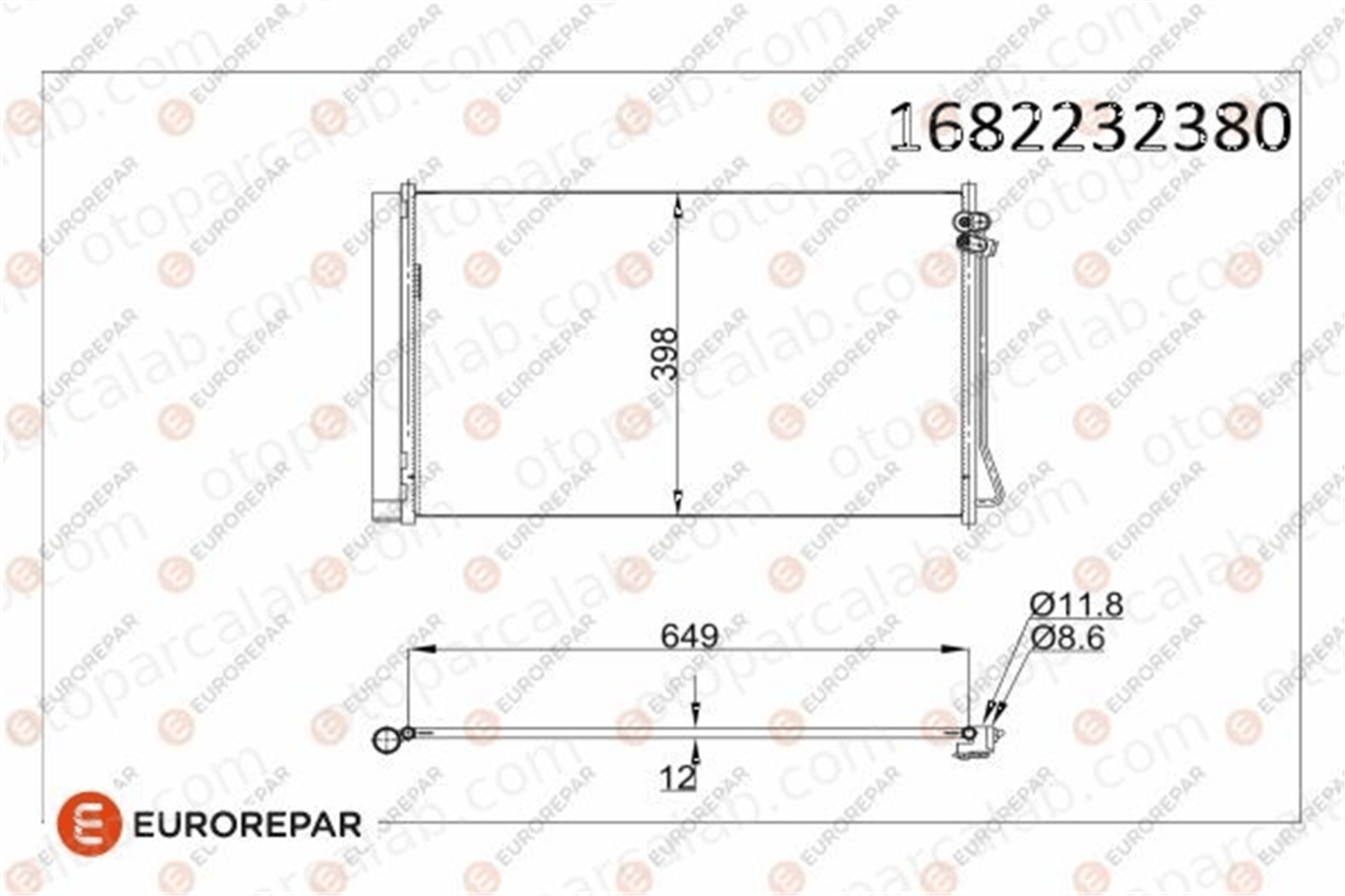 EUROREPAR 1682232380 Klima Radyatörü MERCEDES-BENZ VITO Mixto VITO Tourer 1682232380 4478350070