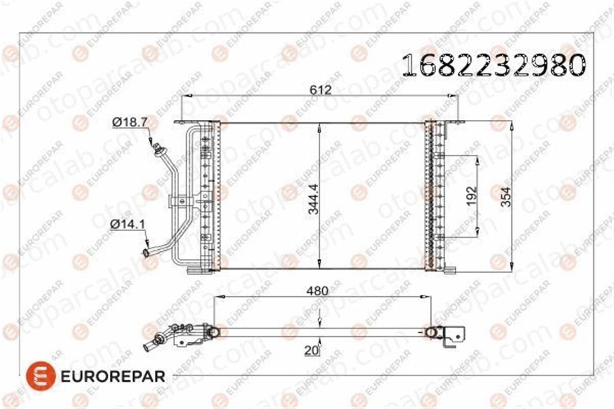EUROREPAR 1682232980 Klima Radyatörü FORD FIESTA IV FIESTA Kasa/büyük limuzin 1682232980 1004001