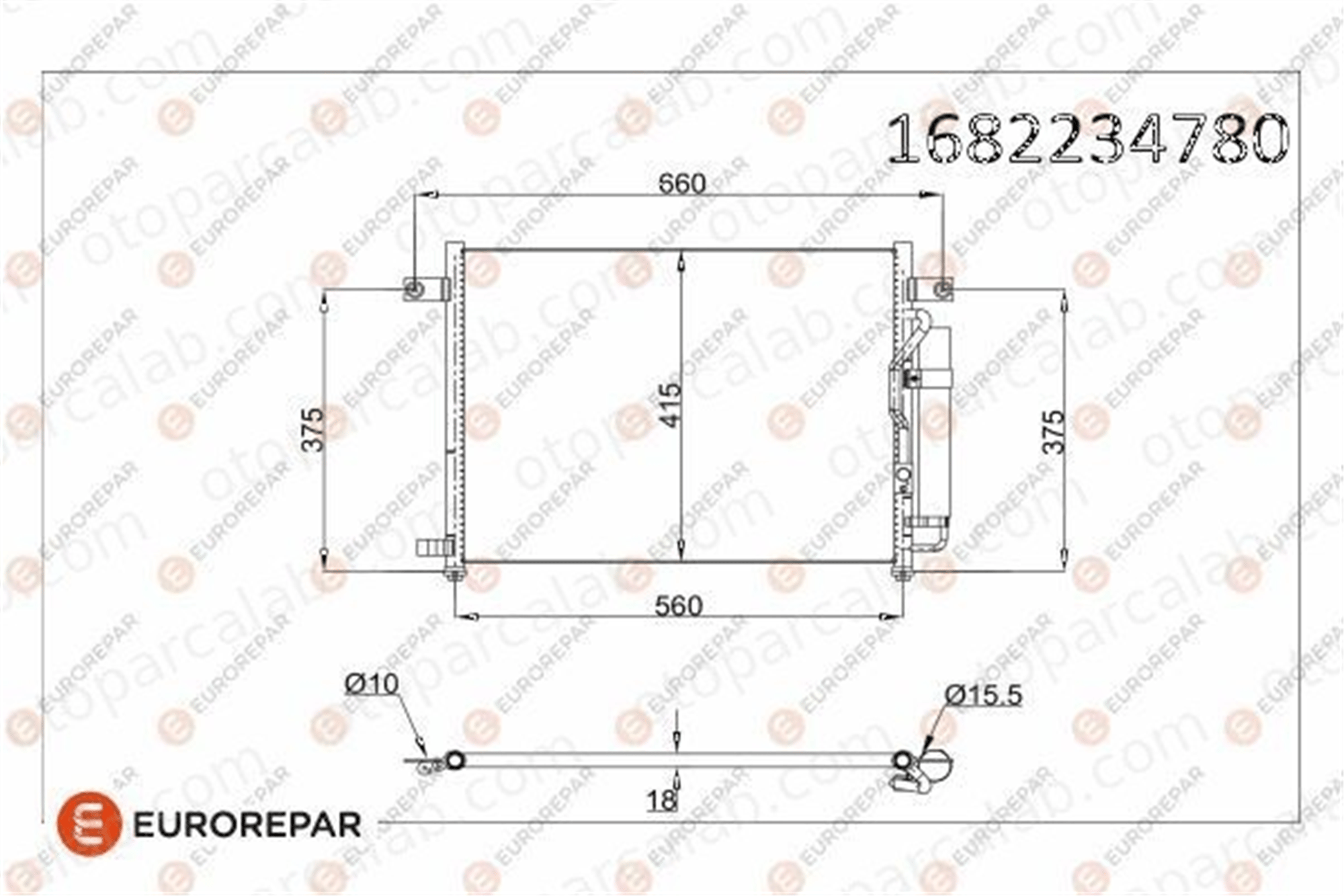 EUROREPAR 1682234780 Klima Radyatörü DAEWOO KALOS KALOS Sedan 1682234780 96469288