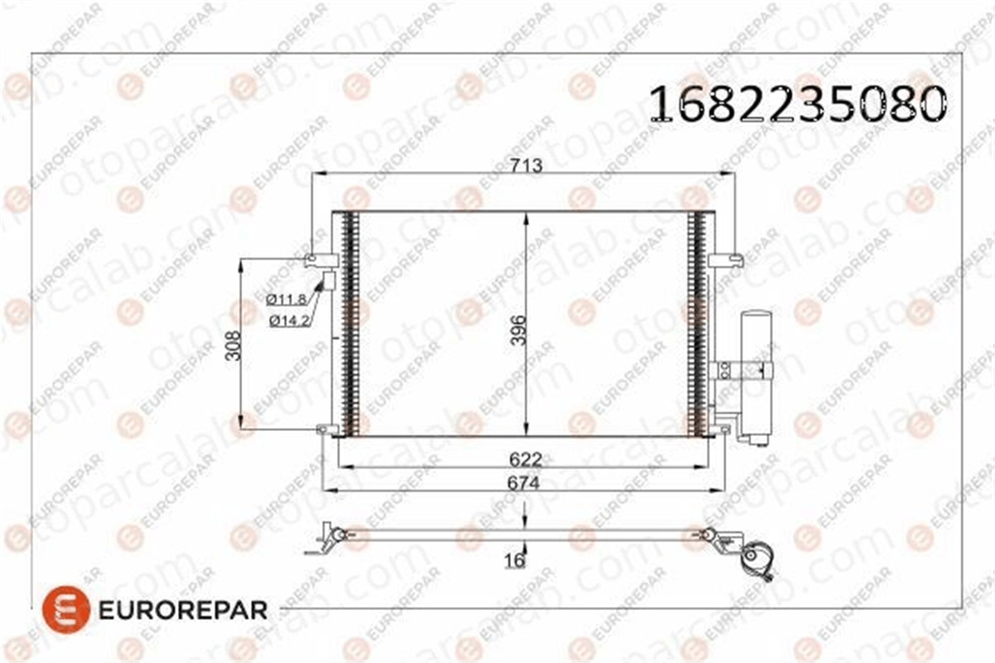 EUROREPAR 1682235080 Klima Radyatörü CHEVROLET LACETTI NUBIRA Sedan 1682235080 96484931