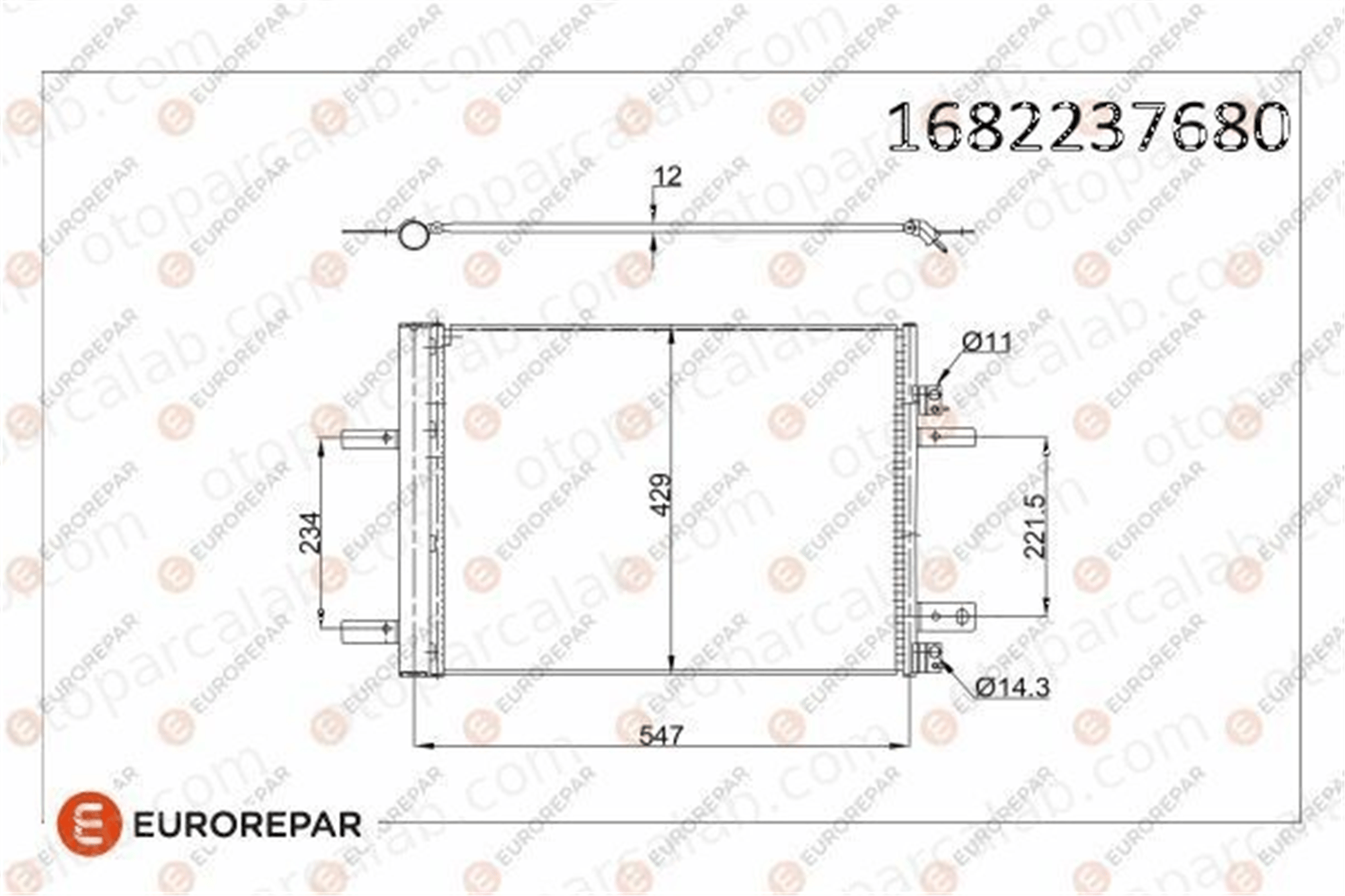 EUROREPAR 1682237680 Klima Radyatörü PEUGEOT 308 II 308 SW II 1682237680 9673629480
