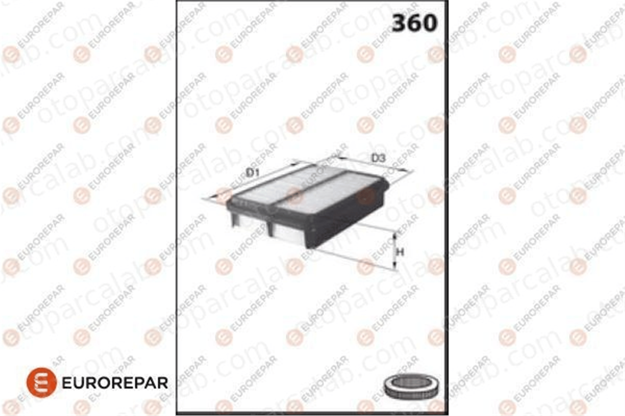 EUROREPAR 1682256180 Hava Filtresi DAEWOO NUBIRA Sedan NUBIRA Wagon 1682256180 96181263