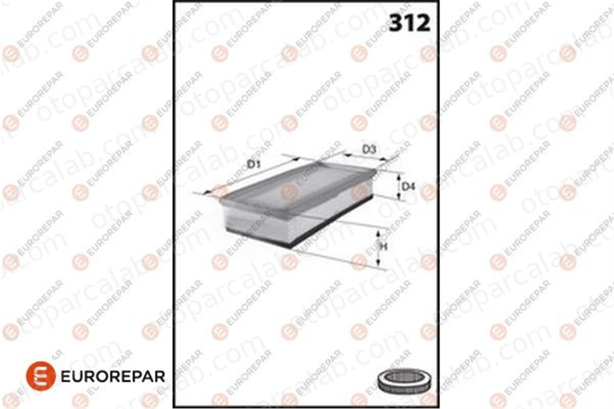 EUROREPAR 1682259280 Hava Filtresi PORSCHE CAYENNE VW TOUAREG 1682259280 7L0129620A