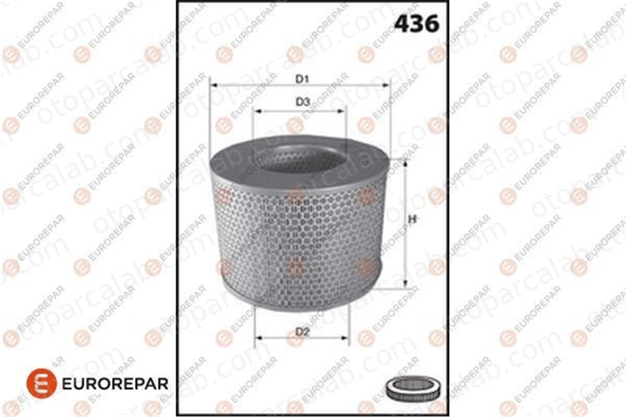 EUROREPAR 1682259580 Hava Filtresi TOYOTA HILUX VI Pick-up 1682259580 1780154160
