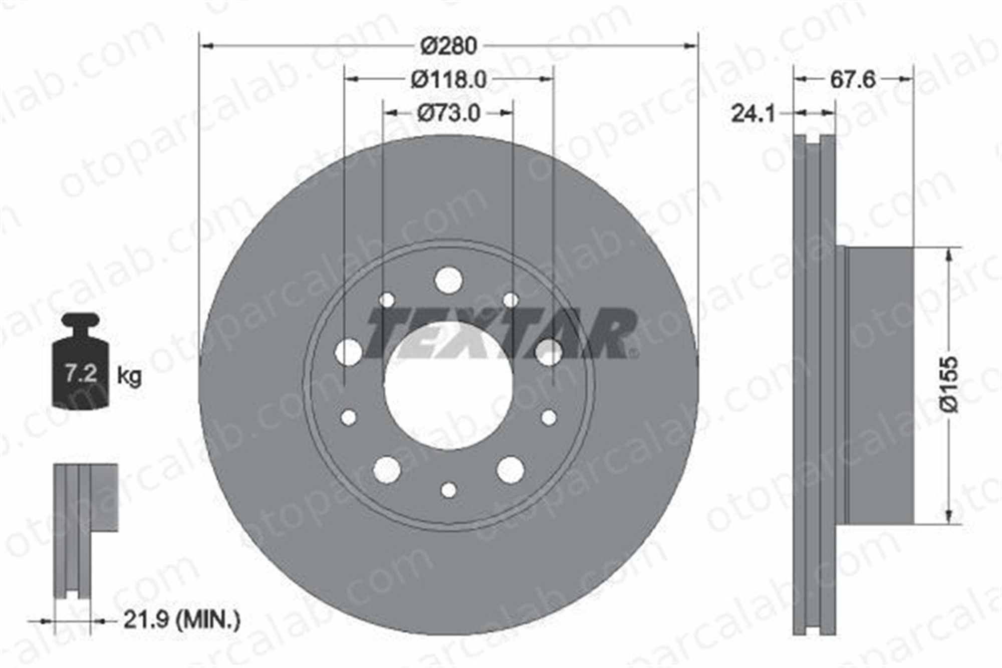 EUROREPAR E169151 Fren Disk Ayna Ön Sağ ve Sol CITROËN JUMPER Panelvan/Van PEUGEOT BOXER Panelvan/Van E169151 4246L3