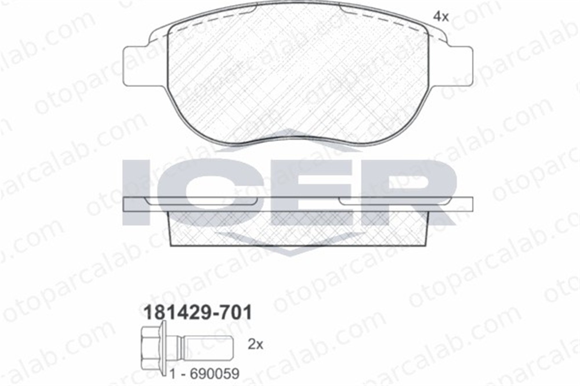EUROREPAR E172559 Fren Disk Balata Ön veya Arka CITROËN C4 I XSARA PICASSO E172559 1611140780