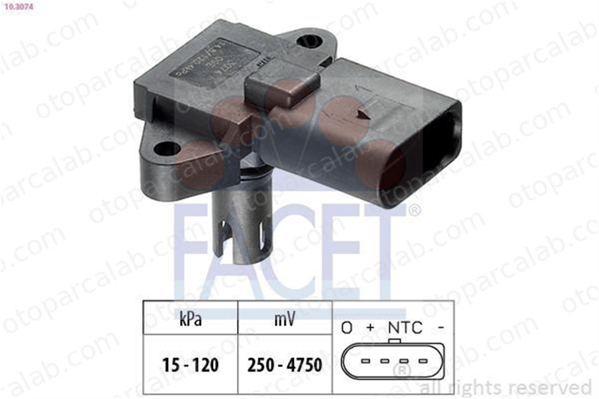 FACET 10.3074 MAP Sensörü SKODA FABIA I FABIA I Combi 3D906051 03D906051
