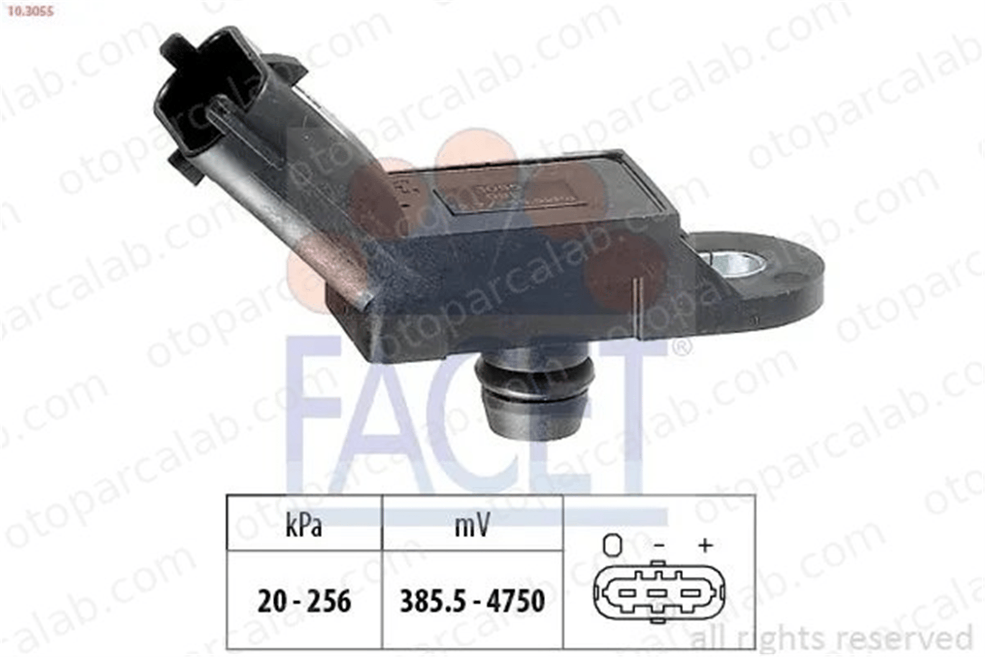 FACET 10.3055 MAP Sensörü SMART CITY-COUPE FIAT PUNTO EVO 6235631 1235258