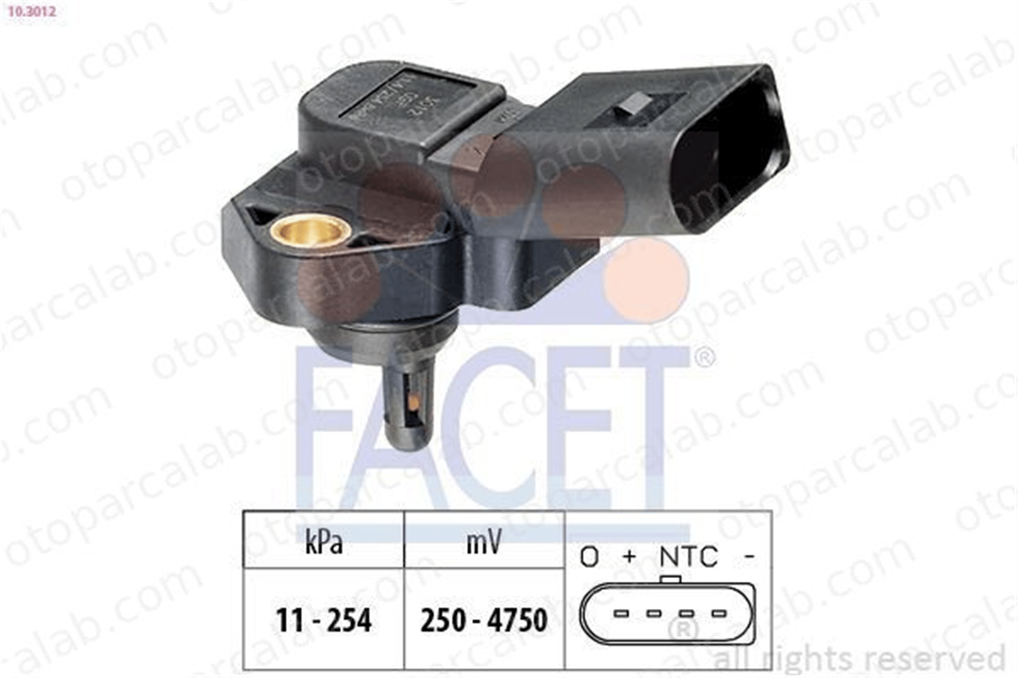FACET 10.3012 MAP Sensörü VW GOLF IV GOLF IV Variant 38906051 038906051