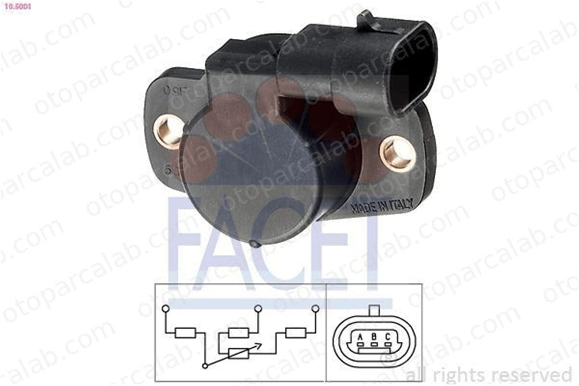 FACET 10.5001 Gaz Kelebeği Sensörü VOLVO V40 Station wagon S40 I 19201H 7076359