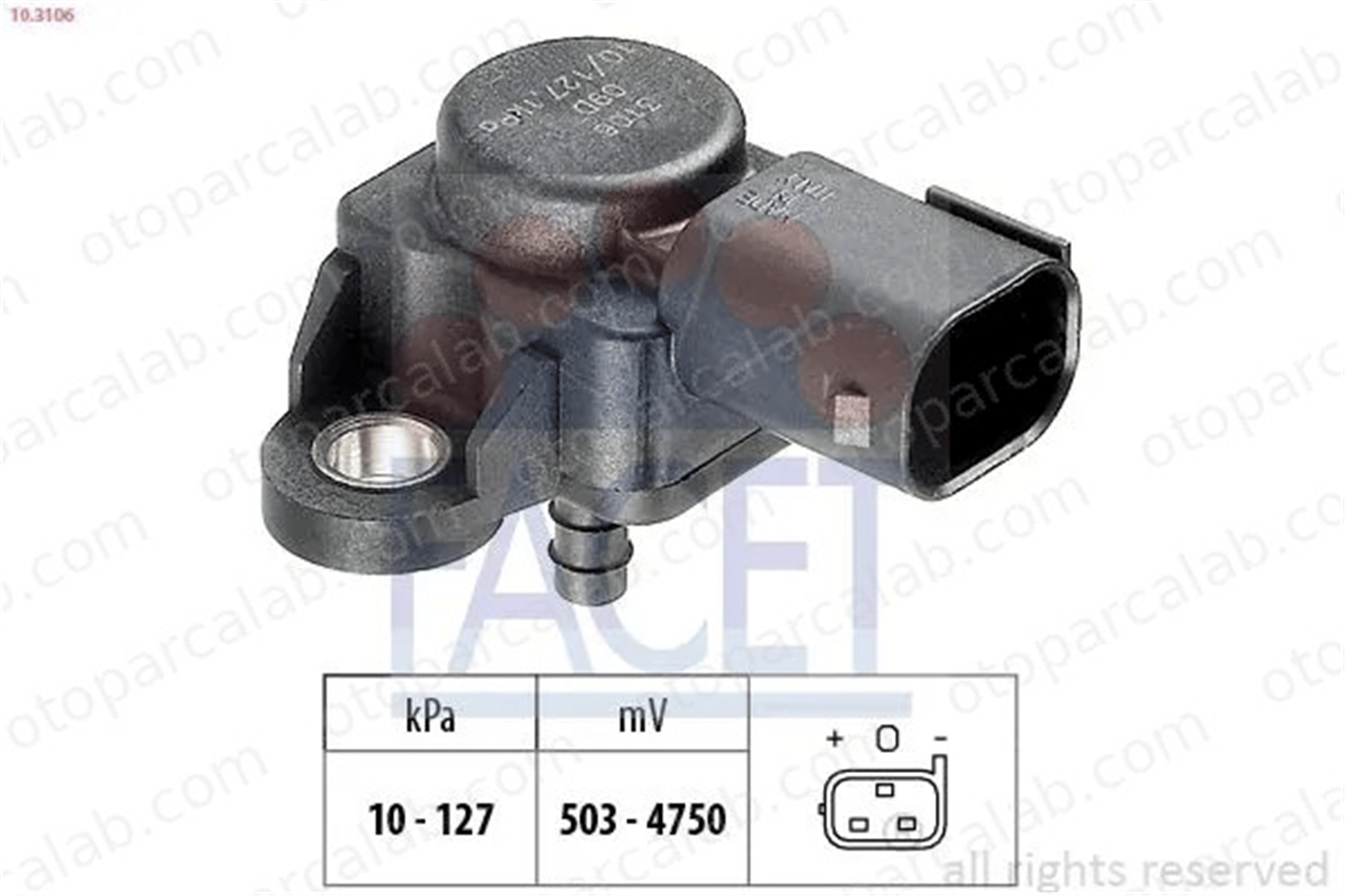 FACET 10.3106 MAP Sensörü MERCEDES-BENZ E-SERISI T-Model E-SERISI 2E0906051A 5101120AA