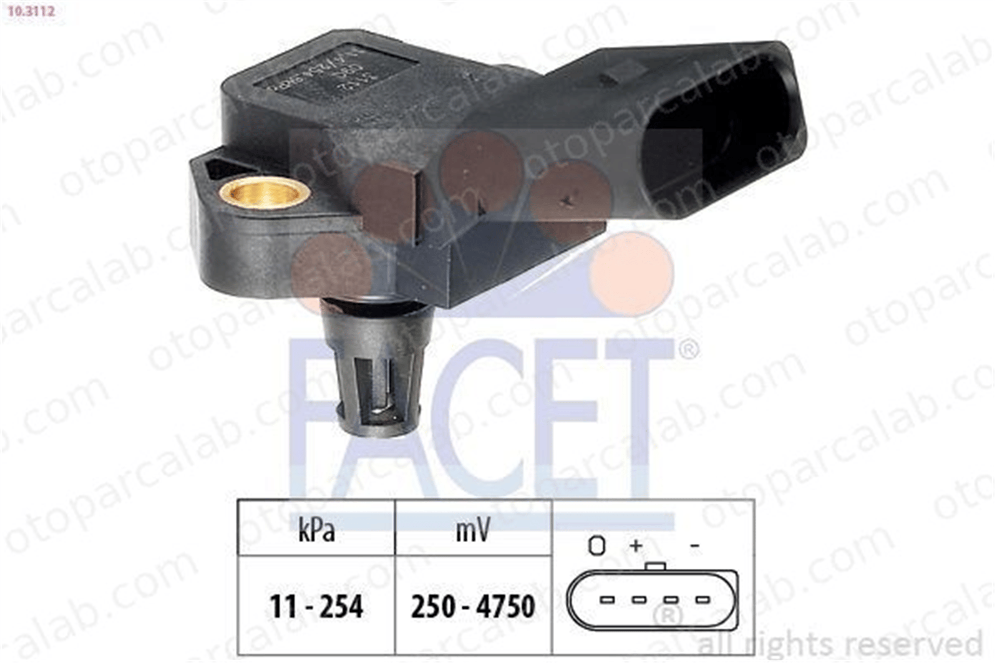 FACET 10.3112 MAP Sensörü AUDI A3 A3 Sportback 38906051D 038906051D