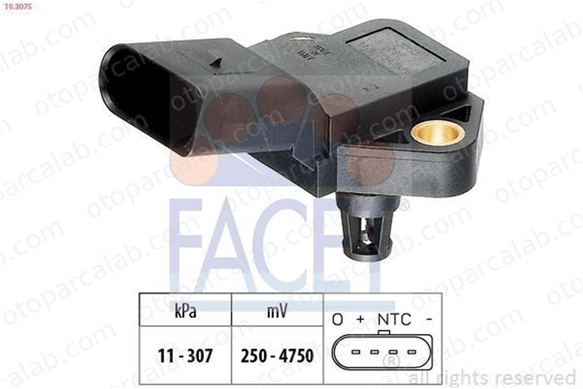 FACET 10.3075 MAP Sensörü AUDI A3 A3 Sportback 38906051C 038906051C