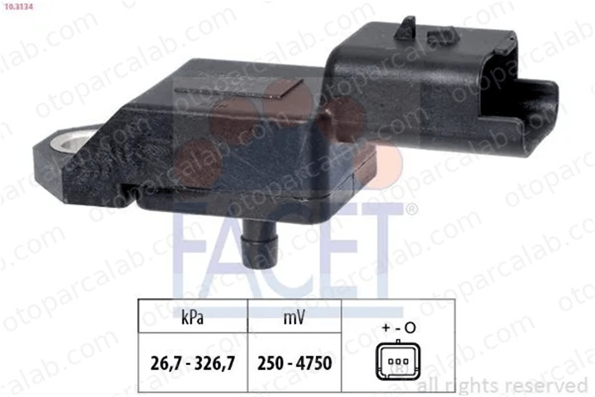 FACET 10.3134 MAP Sensörü CITROËN C3 II FIAT ULYSSE 1920LH 9651931280