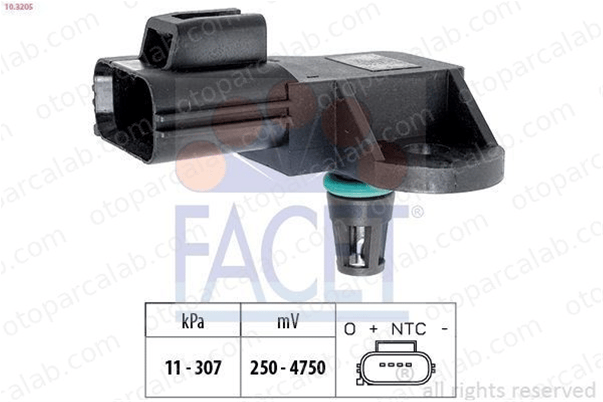 FACET 10.3205 MAP Sensörü FORD TRANSIT Panelvan/Van TRANSIT Minibüs/Otobüs 6C119F479AB 1920LA