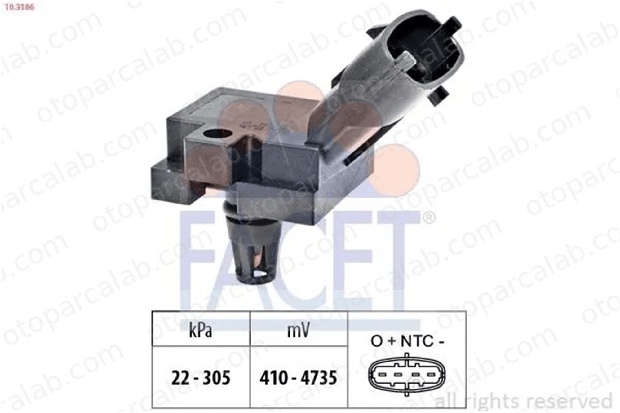 FACET 10.3186 MAP Sensörü JAGUAR F-TYPE Cabrio F-TYPE Coupe 1379704 1689133