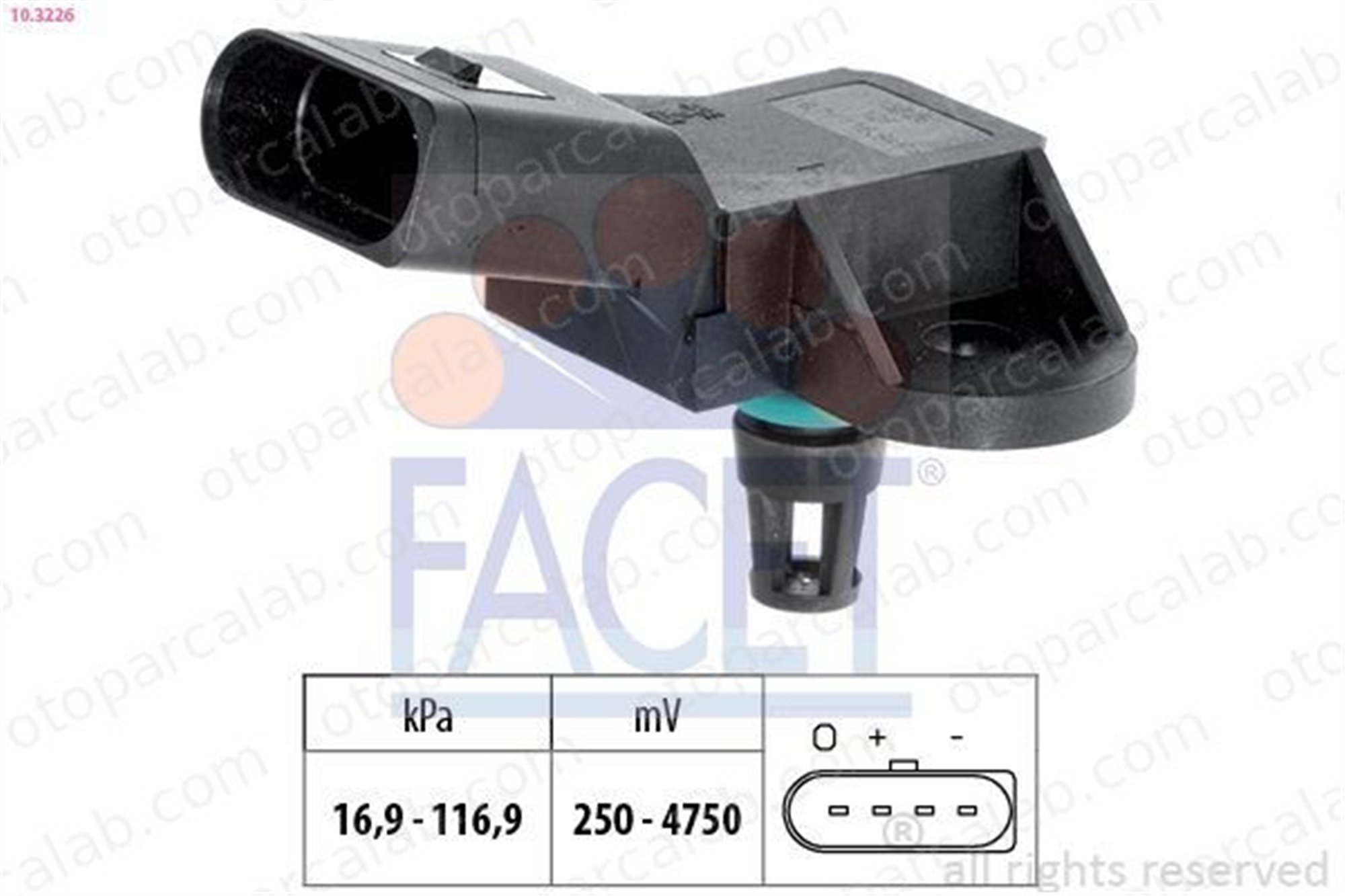 FACET 10.3226 MAP Sensörü AUDI A6 C5 Avant A6 C5 36906051C 036906051C