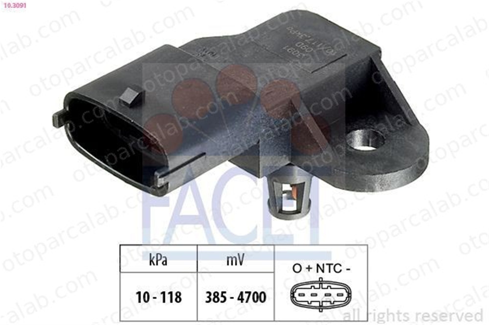 FACET 10.3091 MAP Sensörü FIAT PANDA PUNTO 46533518 46553045