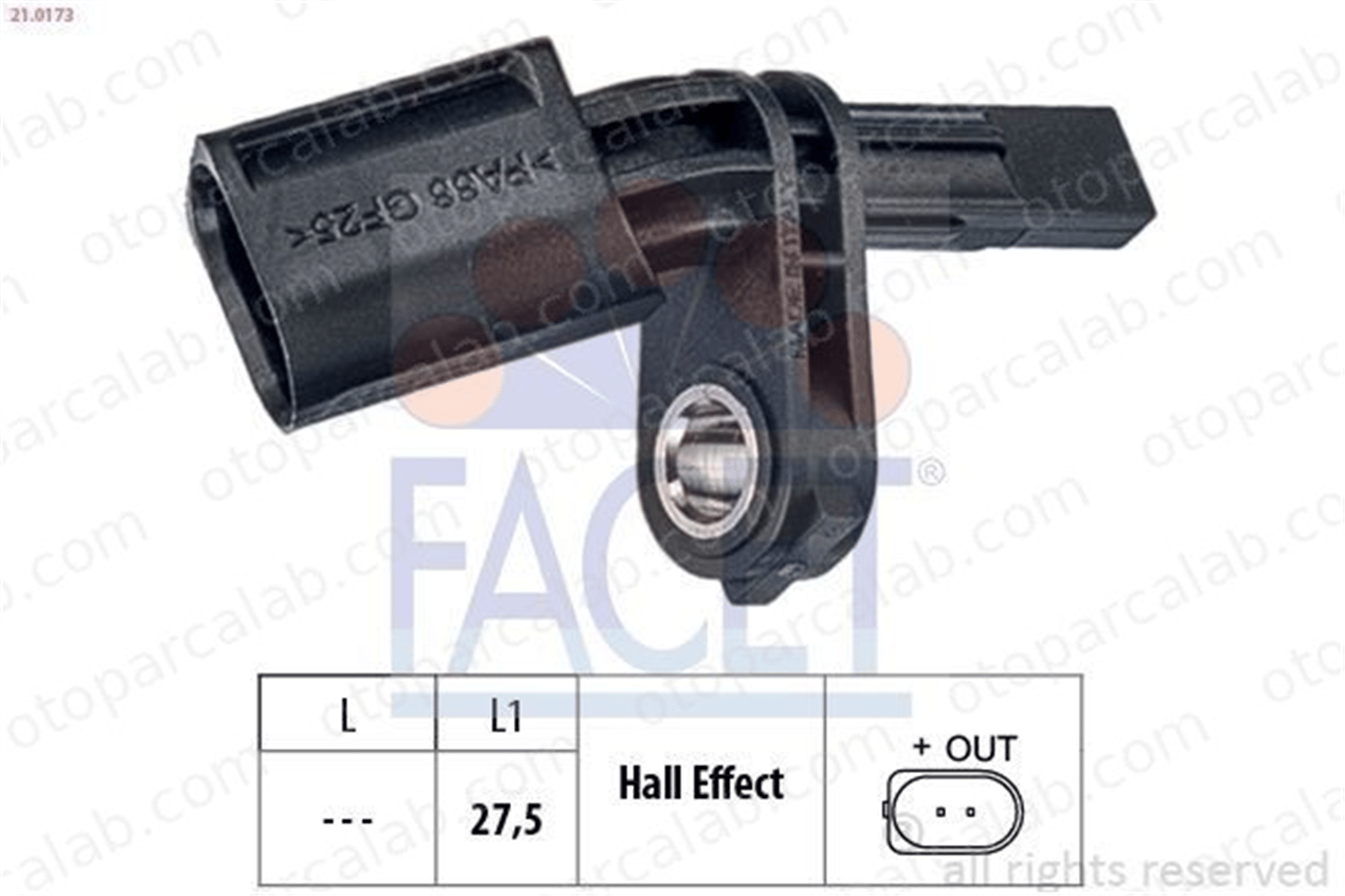 FACET 21.0173 Abs Sensörü Arka Sağ VW TIGUAN AUDI Q3 7L0927808B WHT003856A