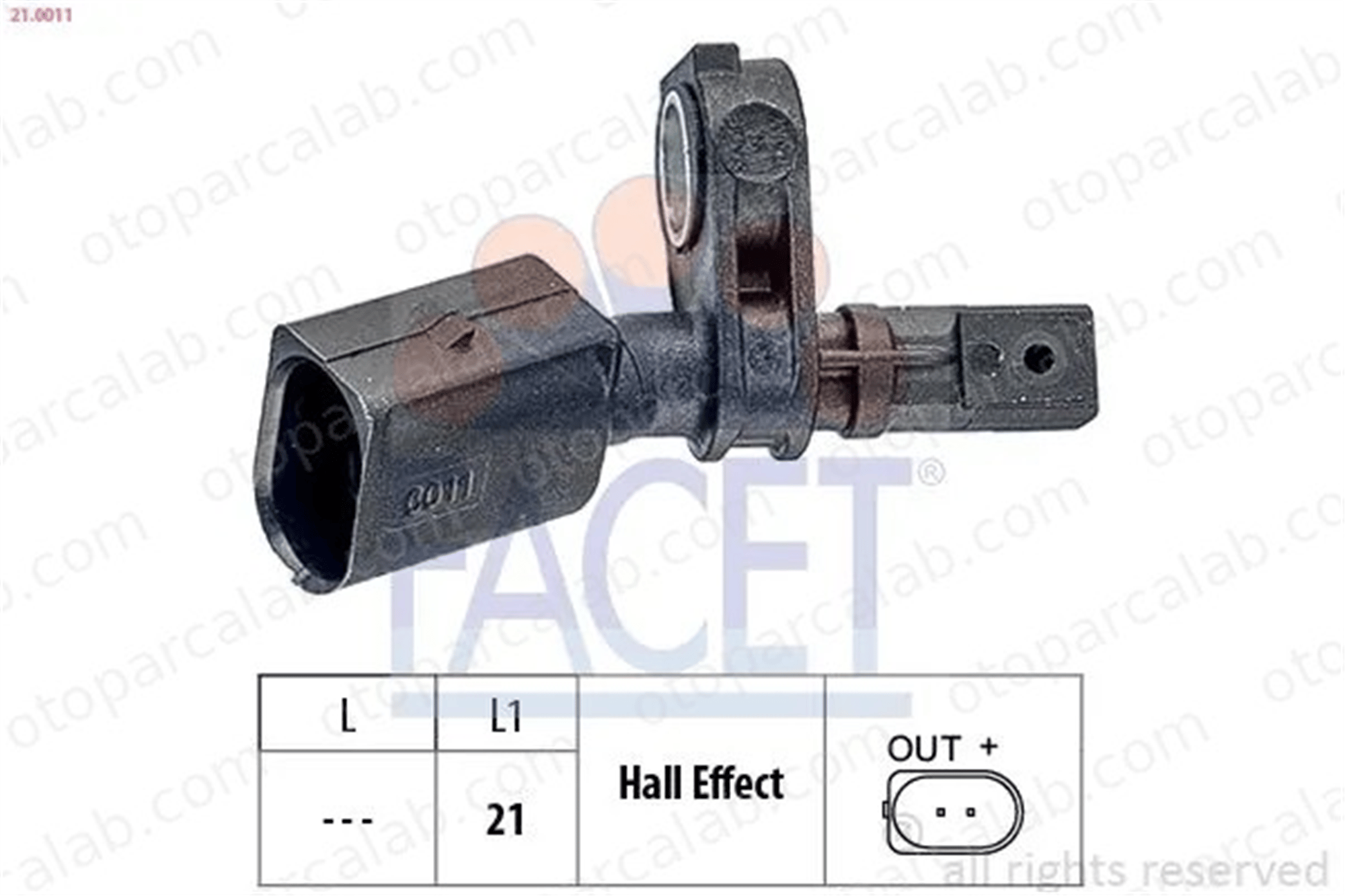 FACET 21.0011 Abs Sensörü Ön Sol VW GOLF VII AUDI A3 Sportback WHT003861 6Q0927803A