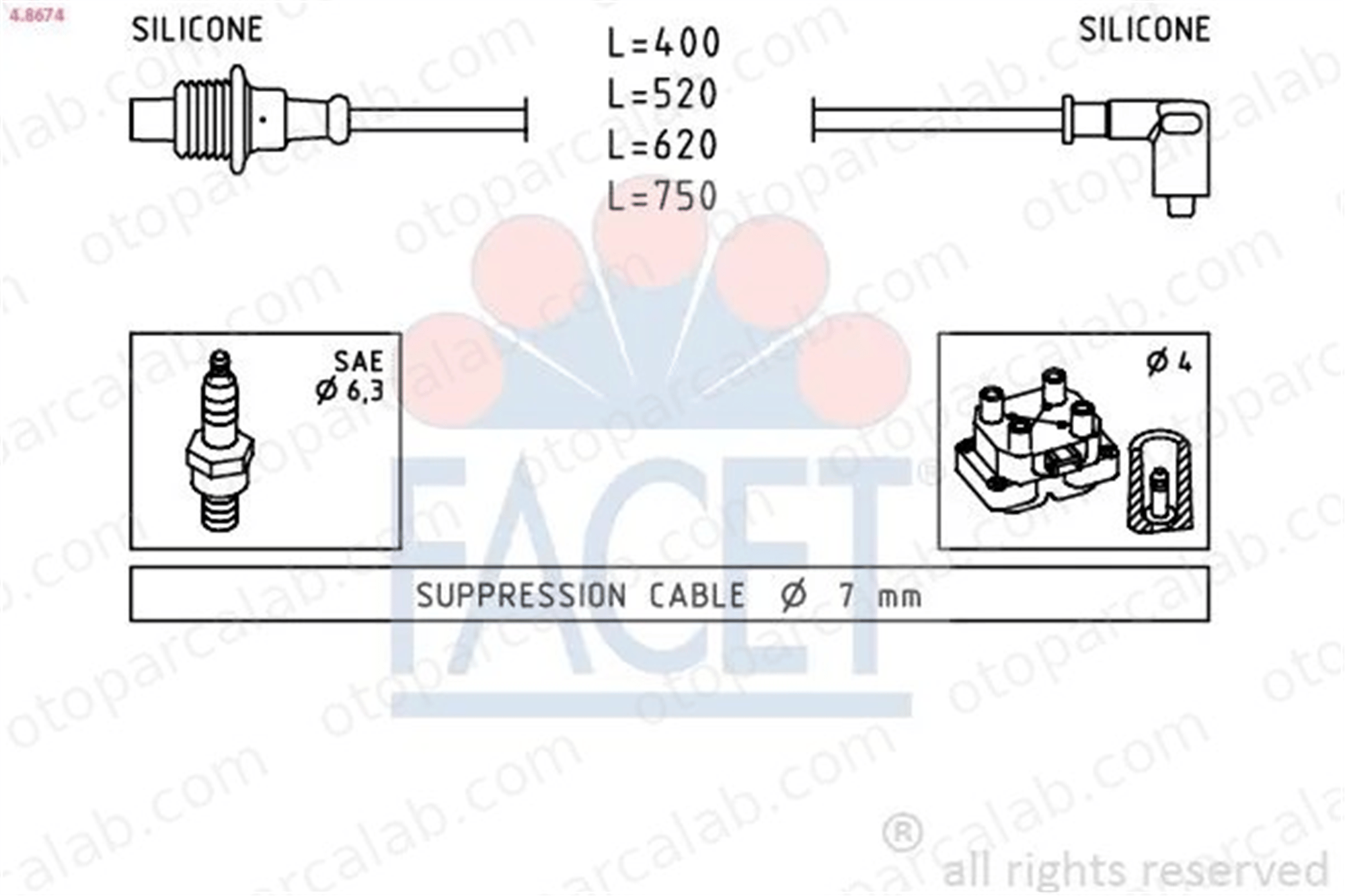FACET 4.8674 Buji Kablosu CITROËN JUMPER Minibüs/Otobüs JUMPER Panelvan/Van 5967N7 5967L0