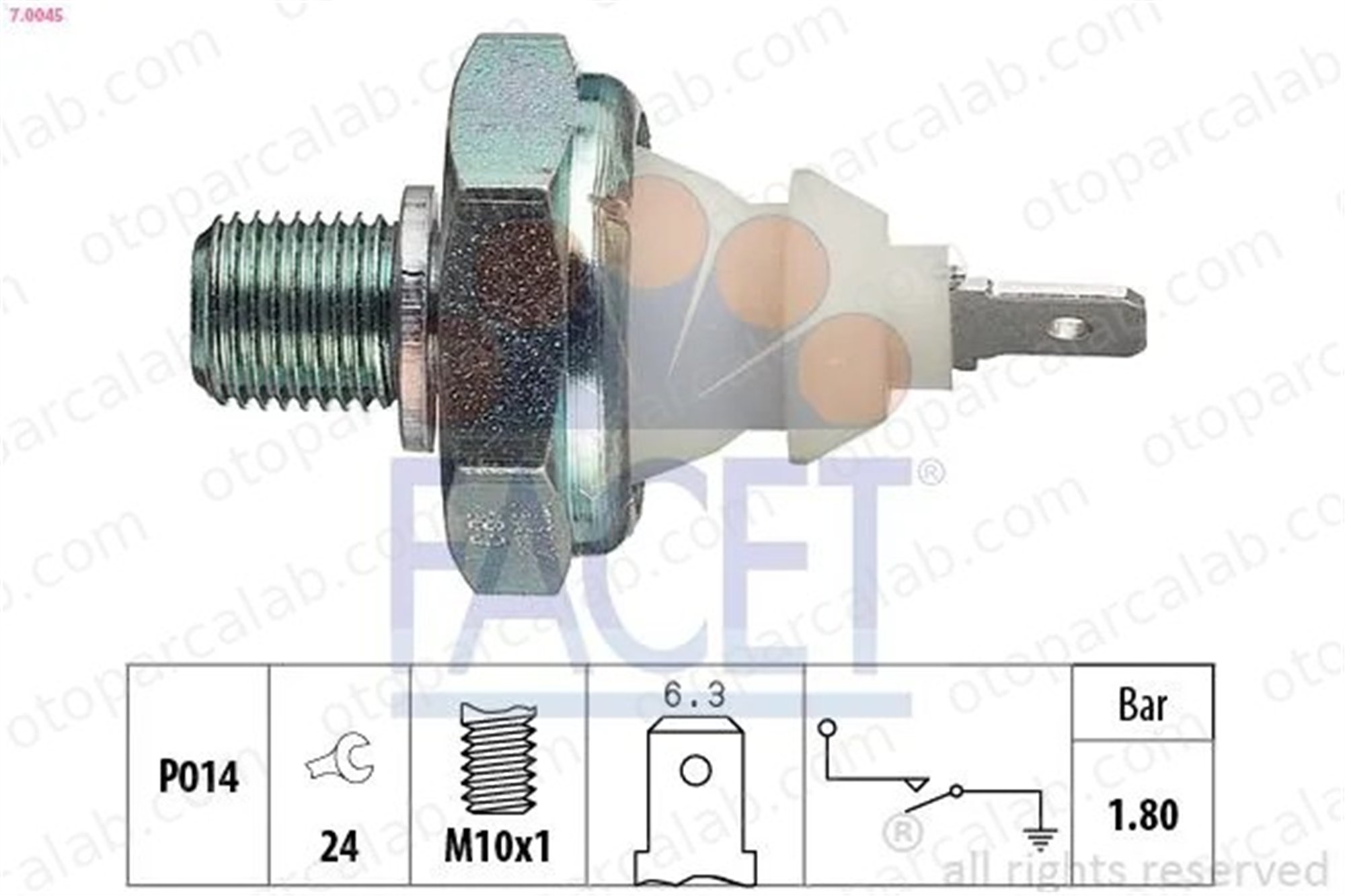 FACET 7.0045 Yağ Müşürü AUDI 100 C3 Sedan 100 C3 Avant 56919081 056 919 081
