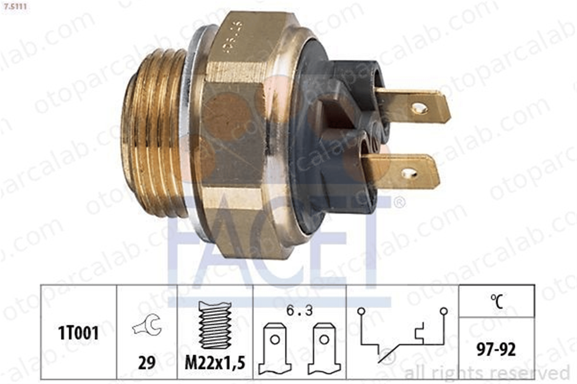FACET 7.5111 Fan Müşürü PEUGEOT 405 I 205 II 8D0959481B 126421