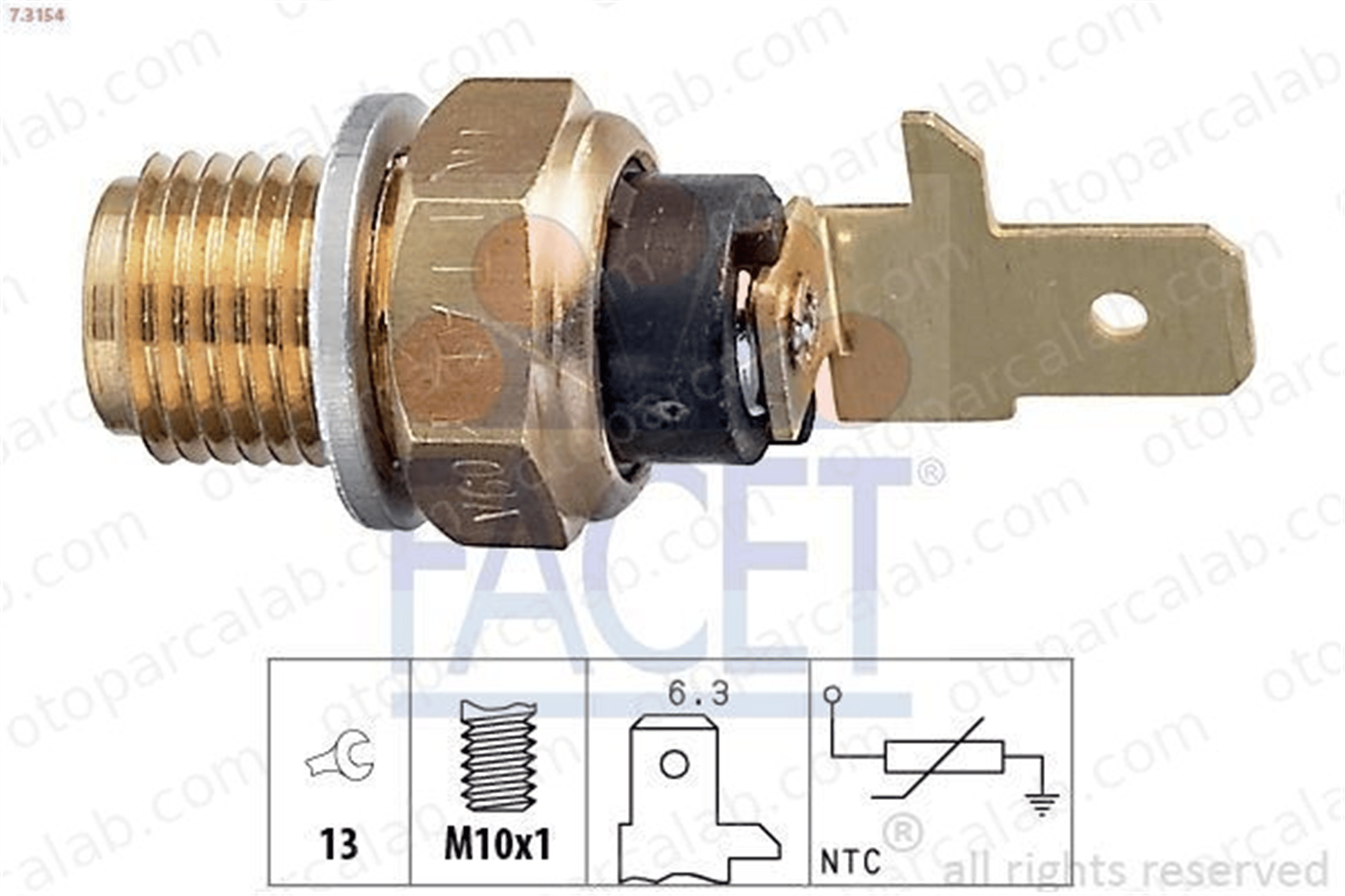 FACET 7.3154 Hararet Müşürü VW GOLF III SEAT IBIZA II 1H0919563 7203359
